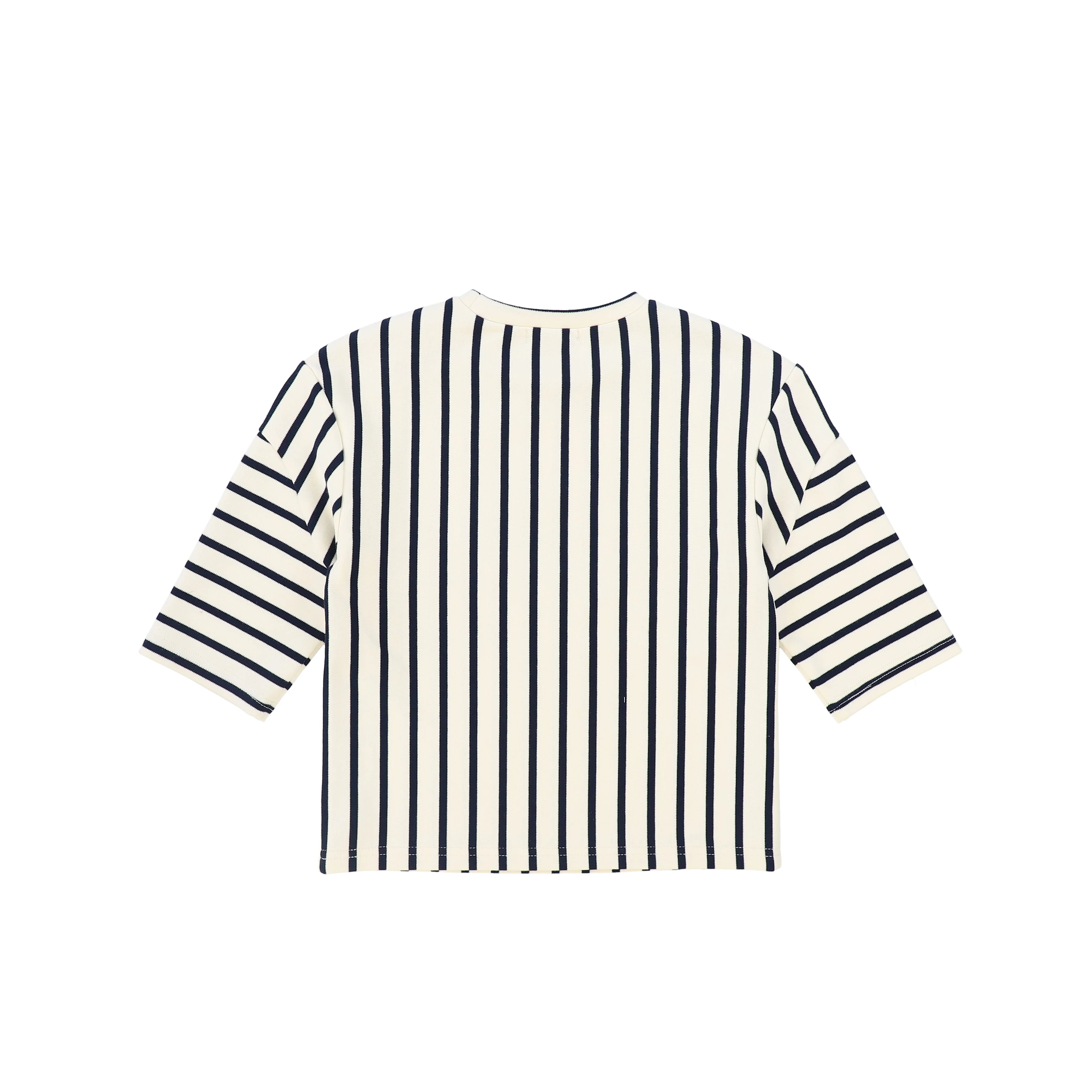 BAMBOO NAVY SCRIPT STRIPED T-SHIRT - Image 2