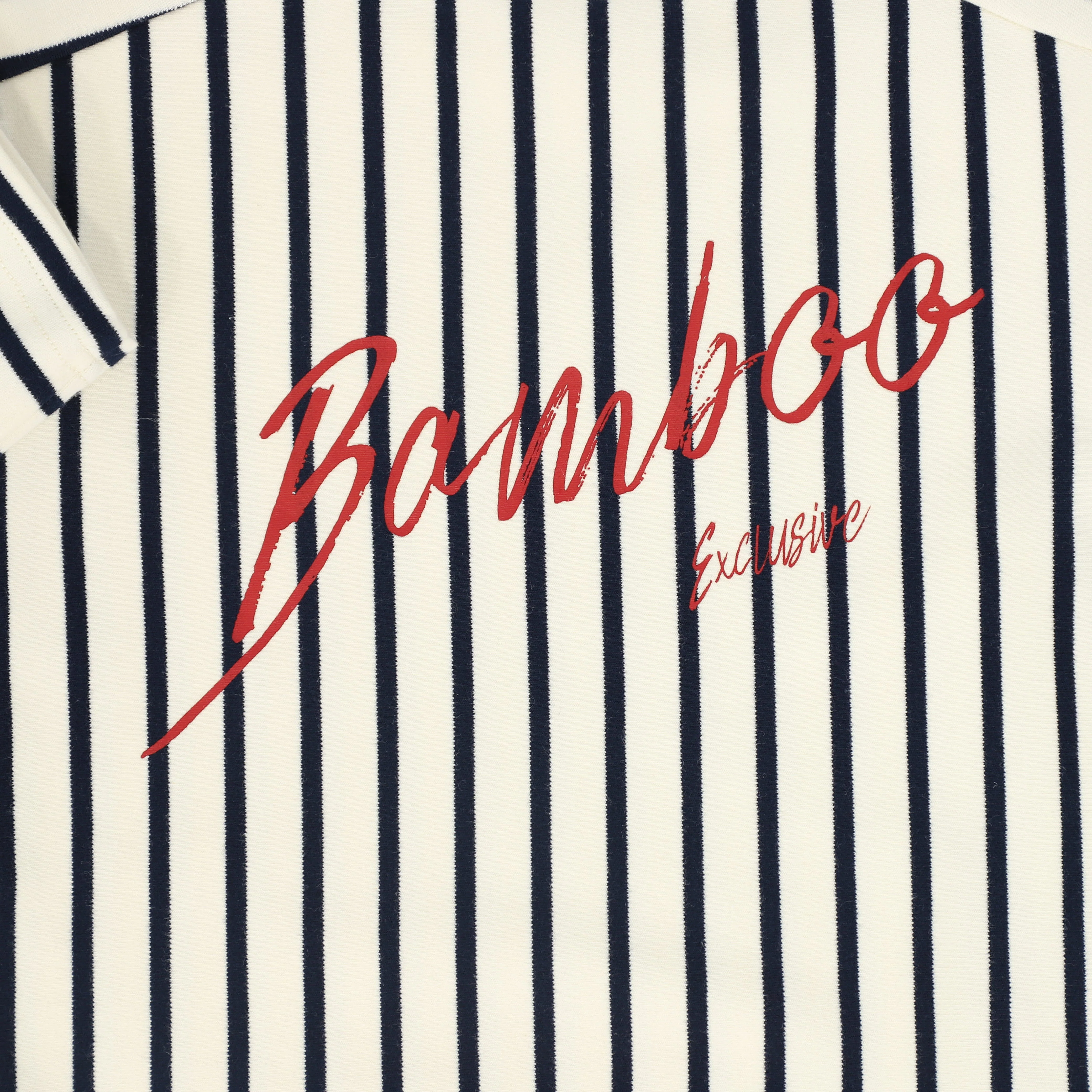 BAMBOO NAVY SCRIPT STRIPED SS T-SHIRT DRESS - Image 2
