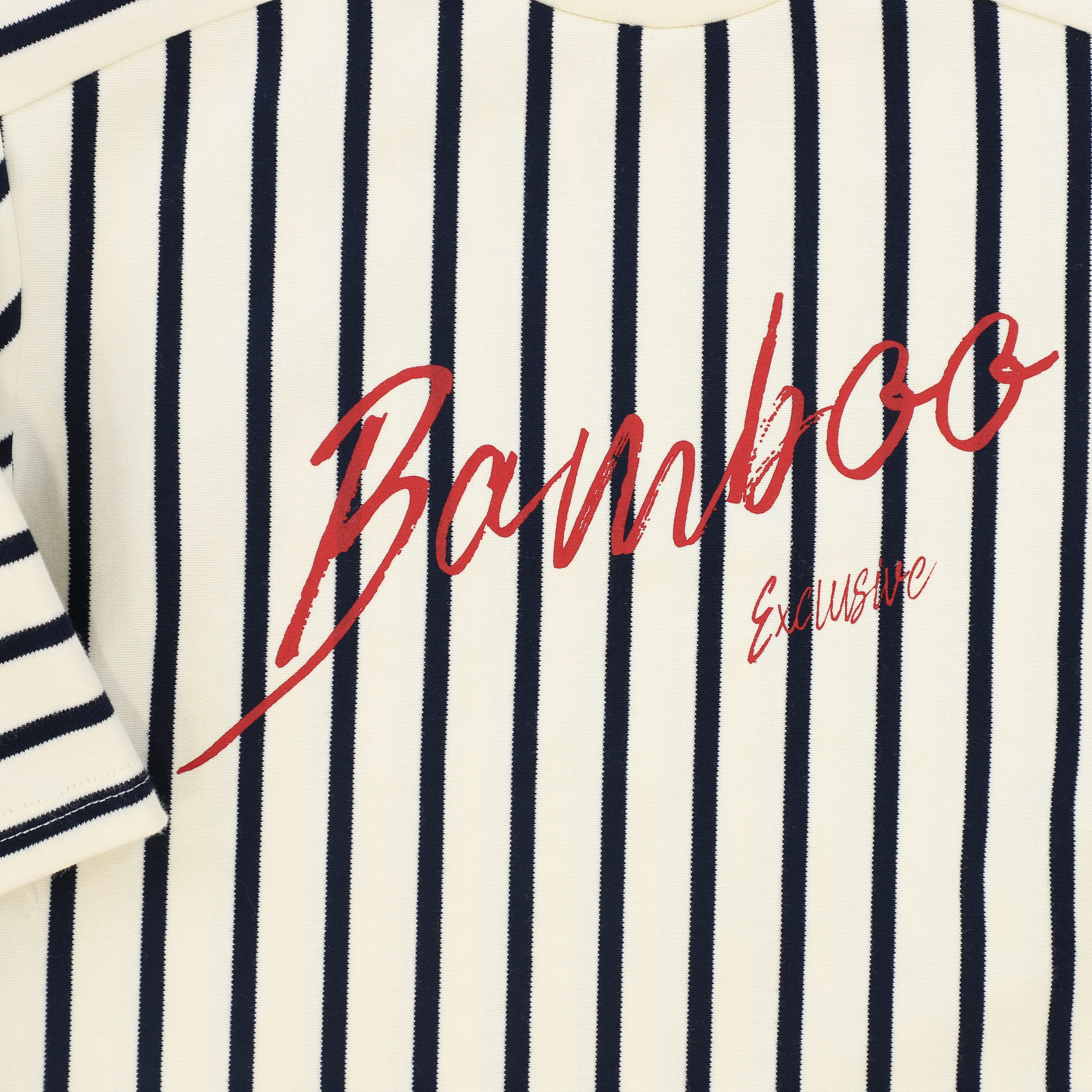 BAMBOO NAVY SCRIPT STRIPED T-SHIRT - Image 3