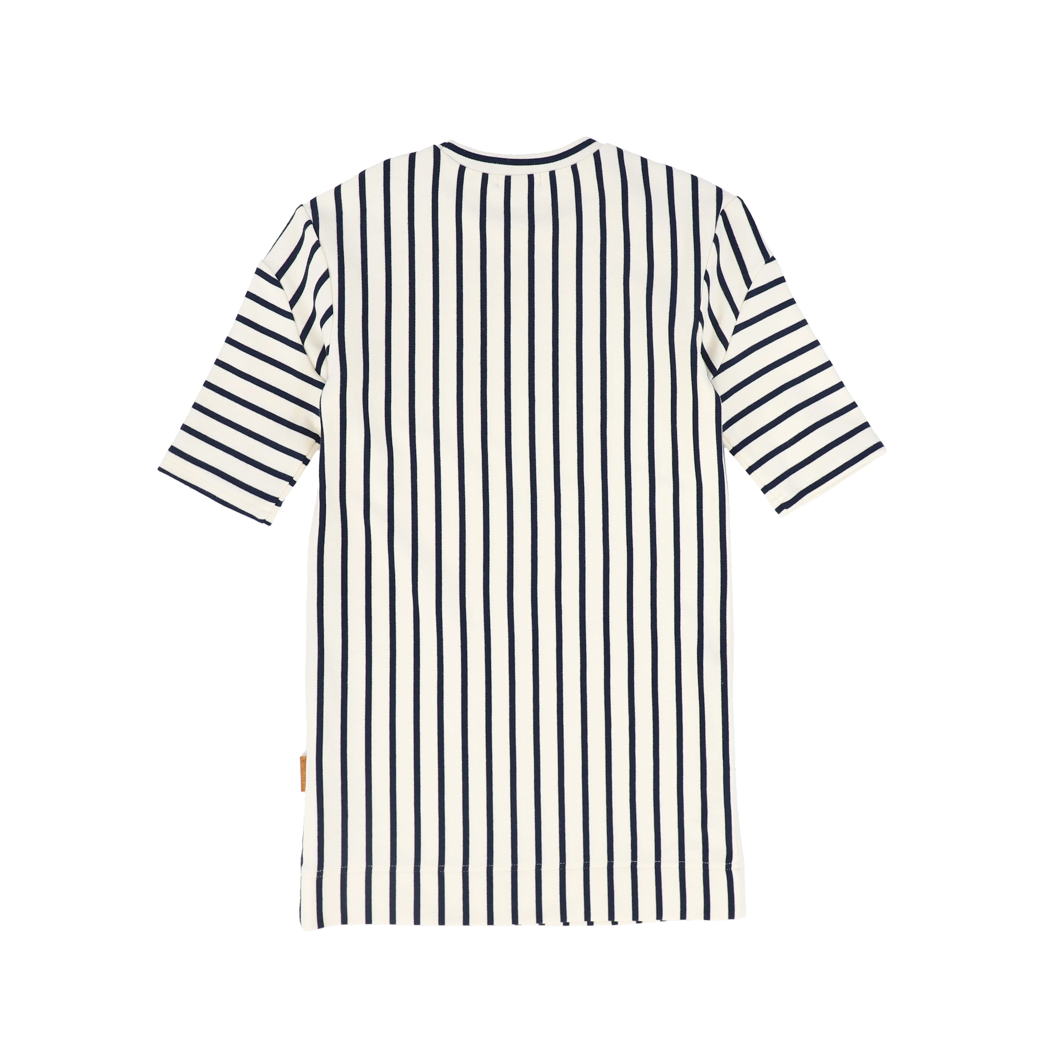 BAMBOO NAVY SCRIPT STRIPED 3/4 SLEEVE T-SHIRT DRESS - Image 2