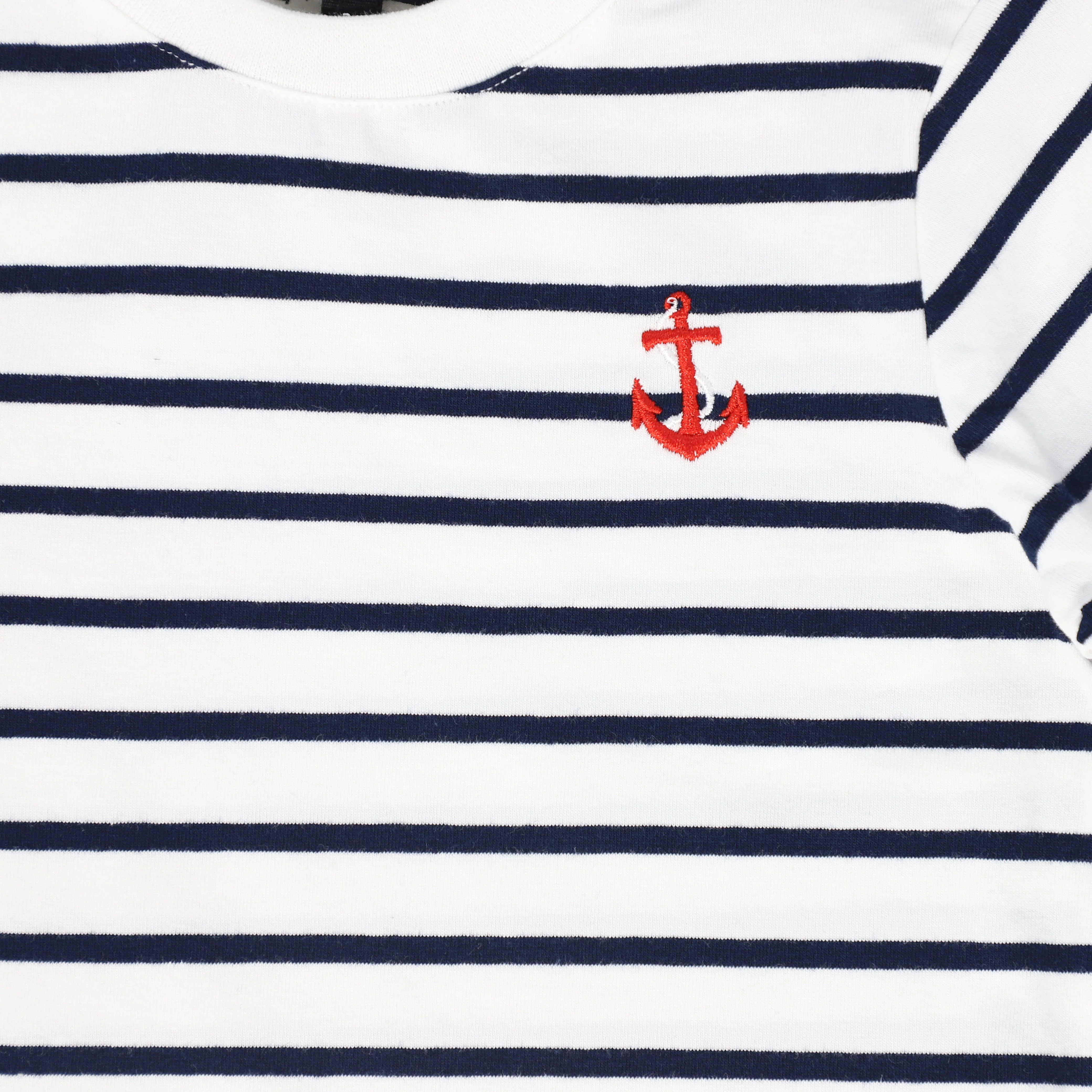 BAMBOO NAVY/WHITE STRIPE COLLAR SHORTS SET - Image 2