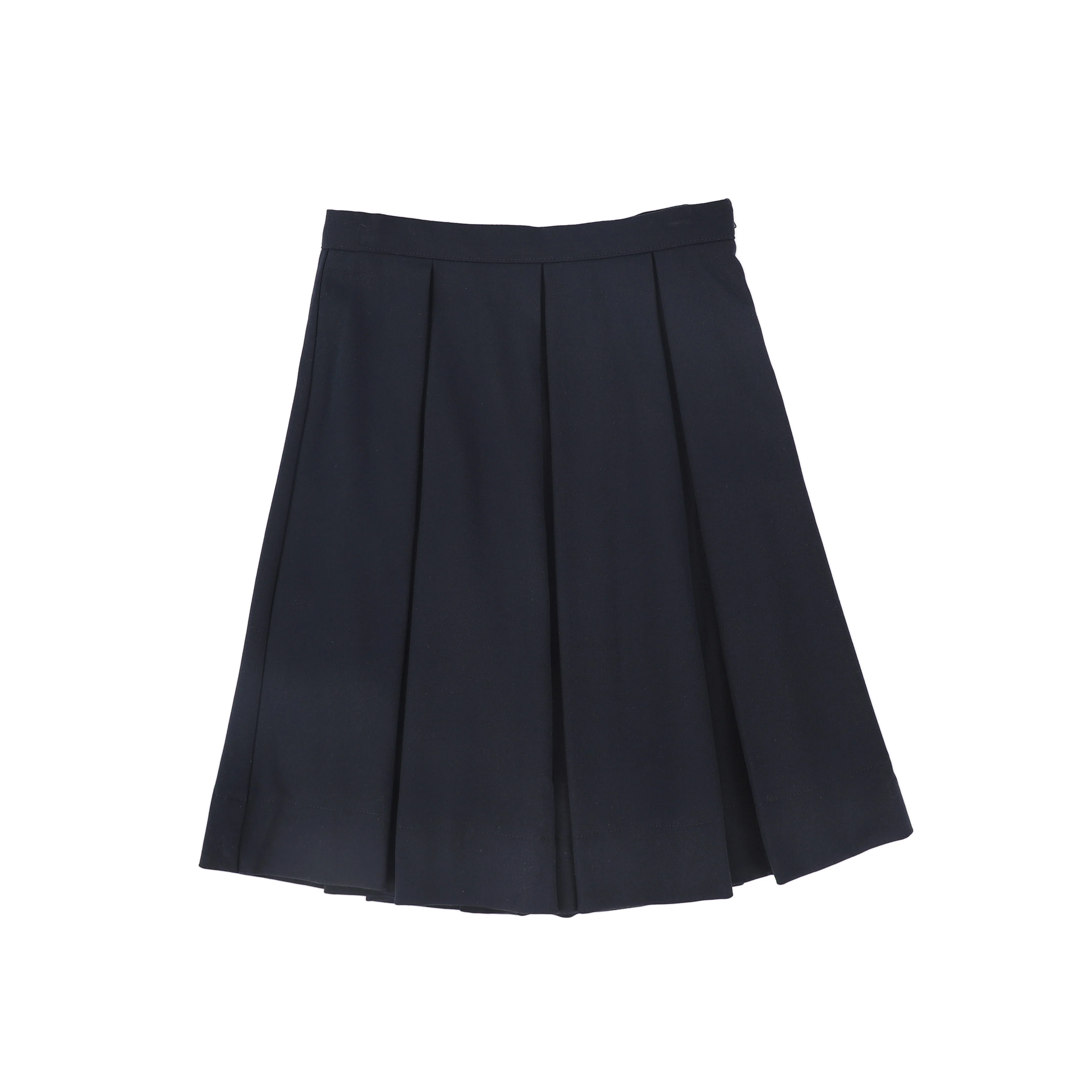 BAMBOO NAVY WOOL PLEAT SKIRT [FINAL SALE]