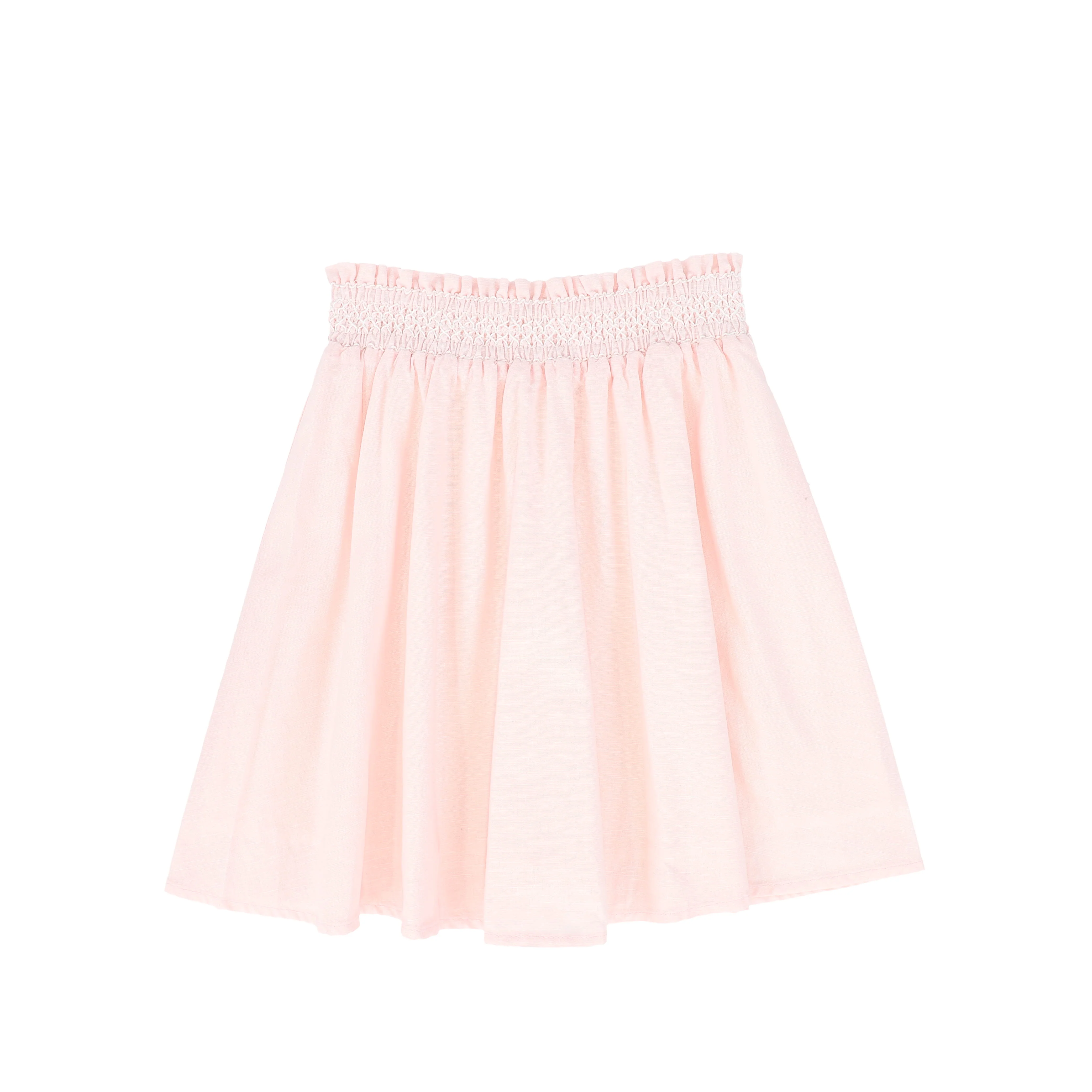 BAMBOO PINK SMOCKED FLAIR SKIRT - Image 2