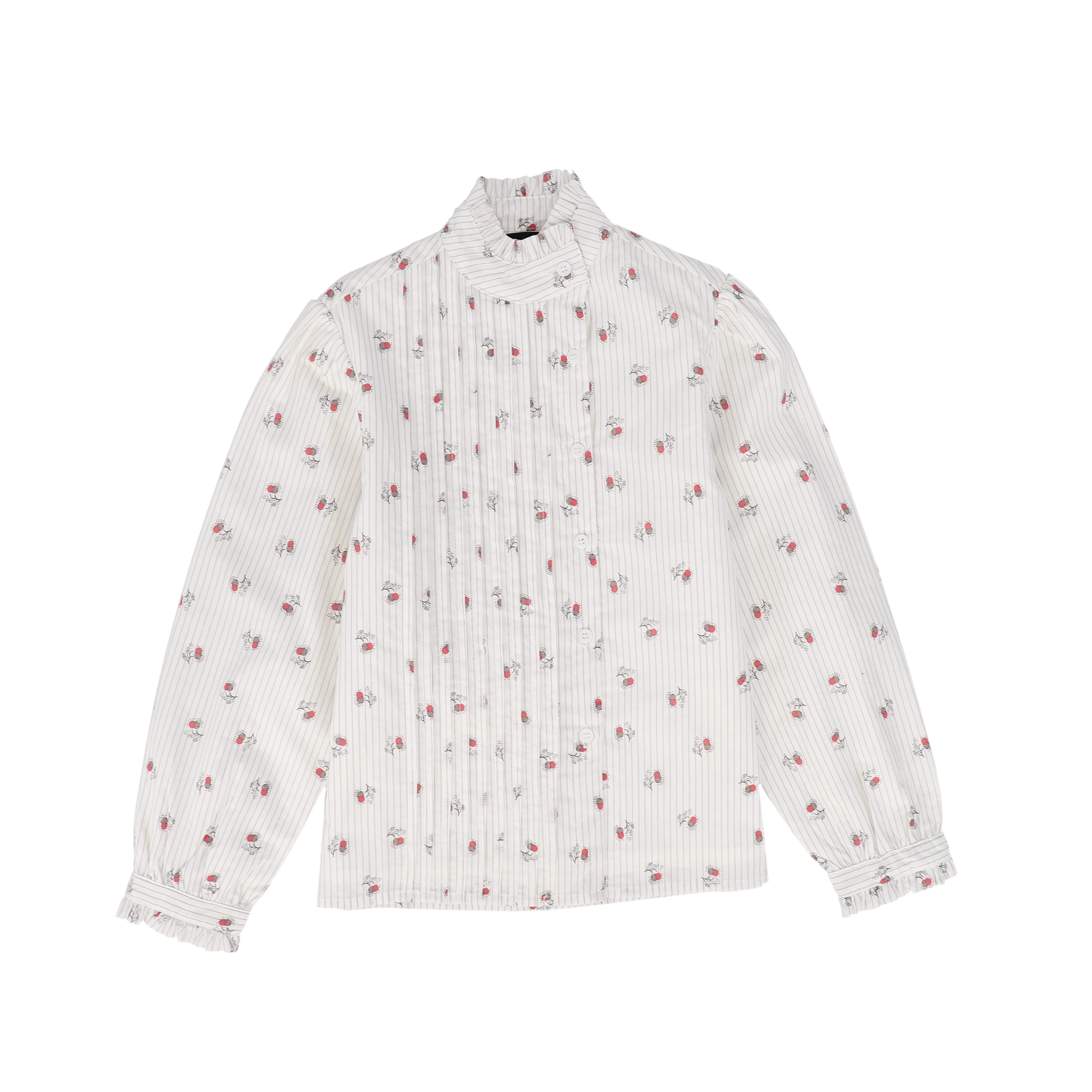 BAMBOO WHITE CHERRY PRINT BLOUSE [FINAL SALE]