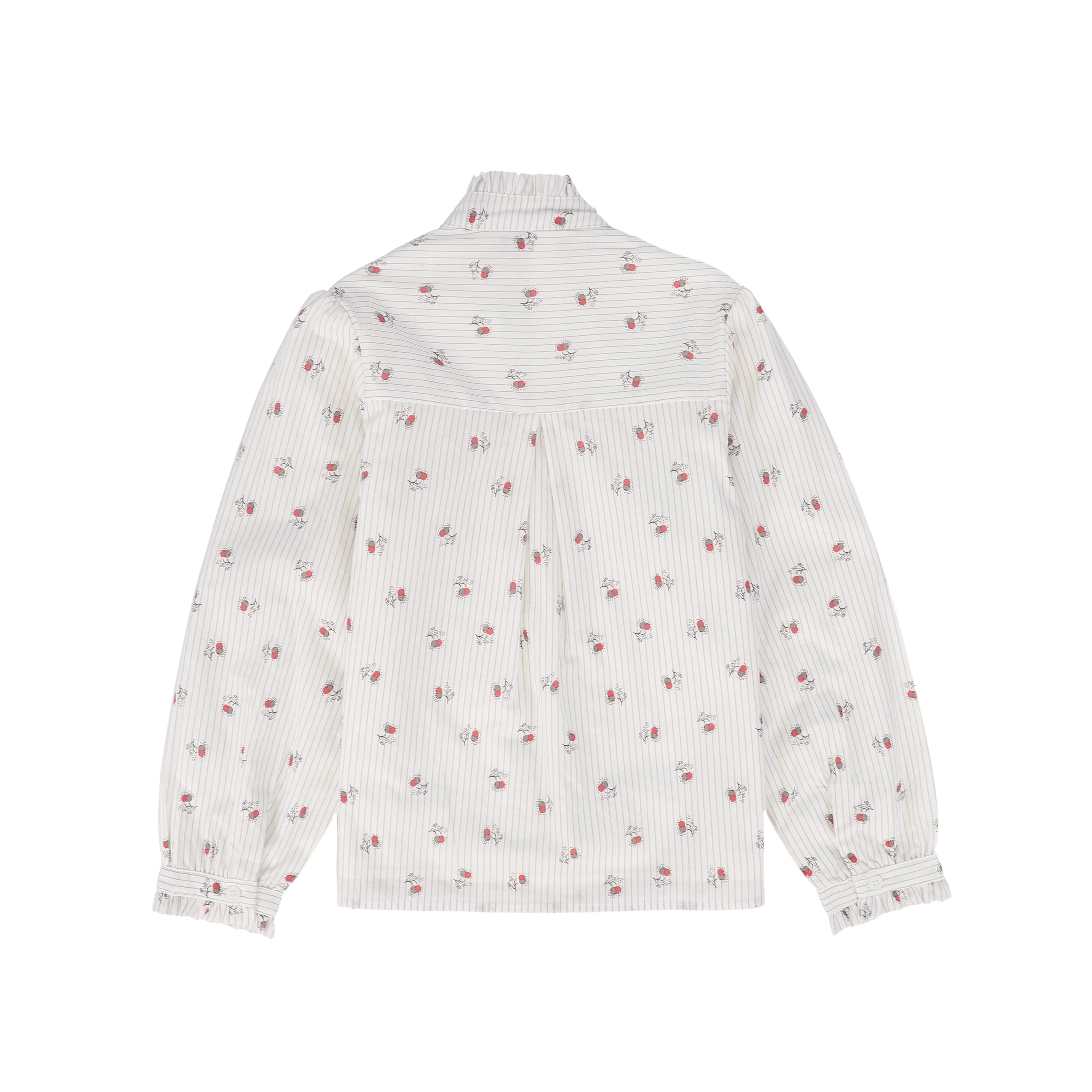 BAMBOO WHITE CHERRY PRINT BLOUSE [FINAL SALE] - Image 2