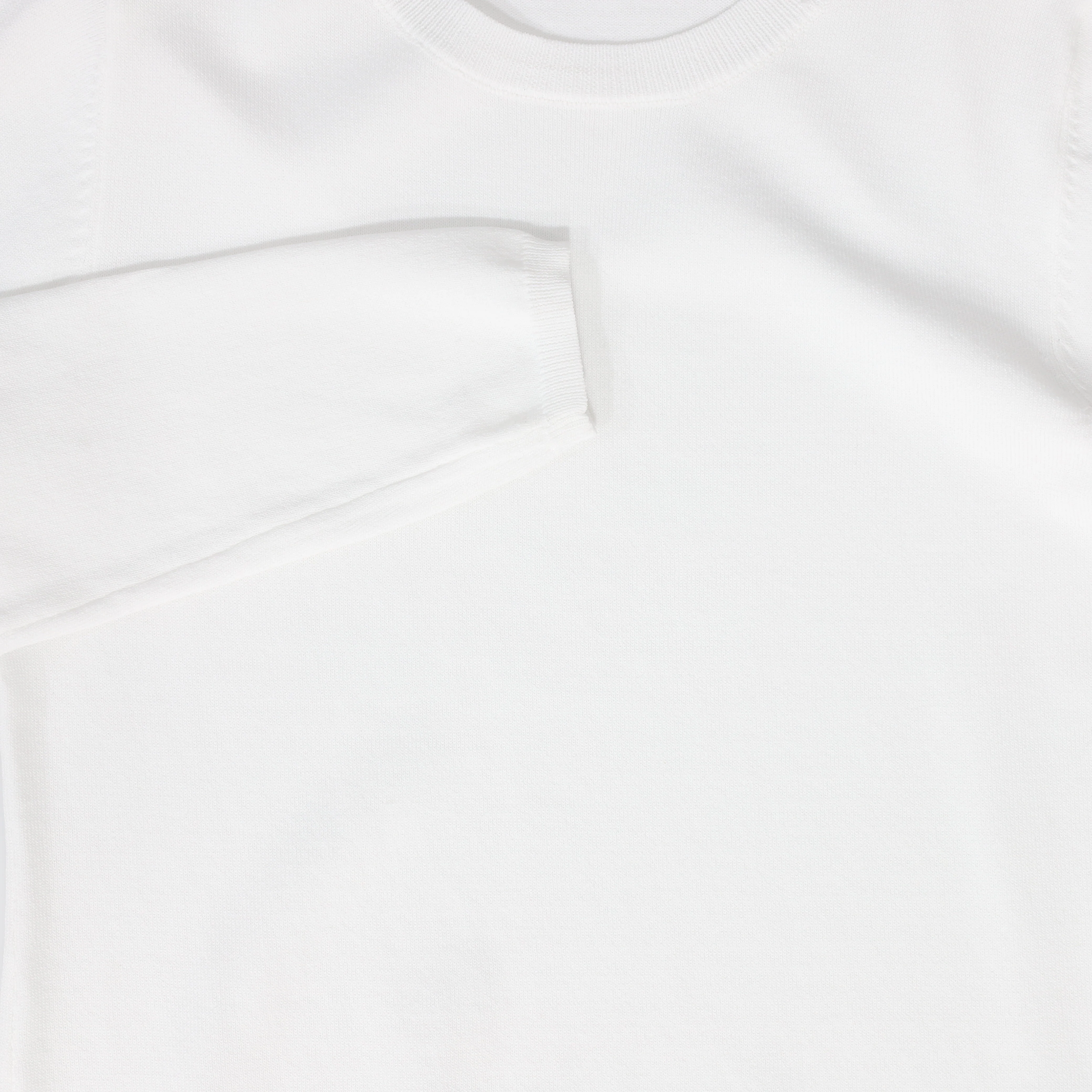 BAMBOO WHITE FLAT KNIT SWEATER - Image 3