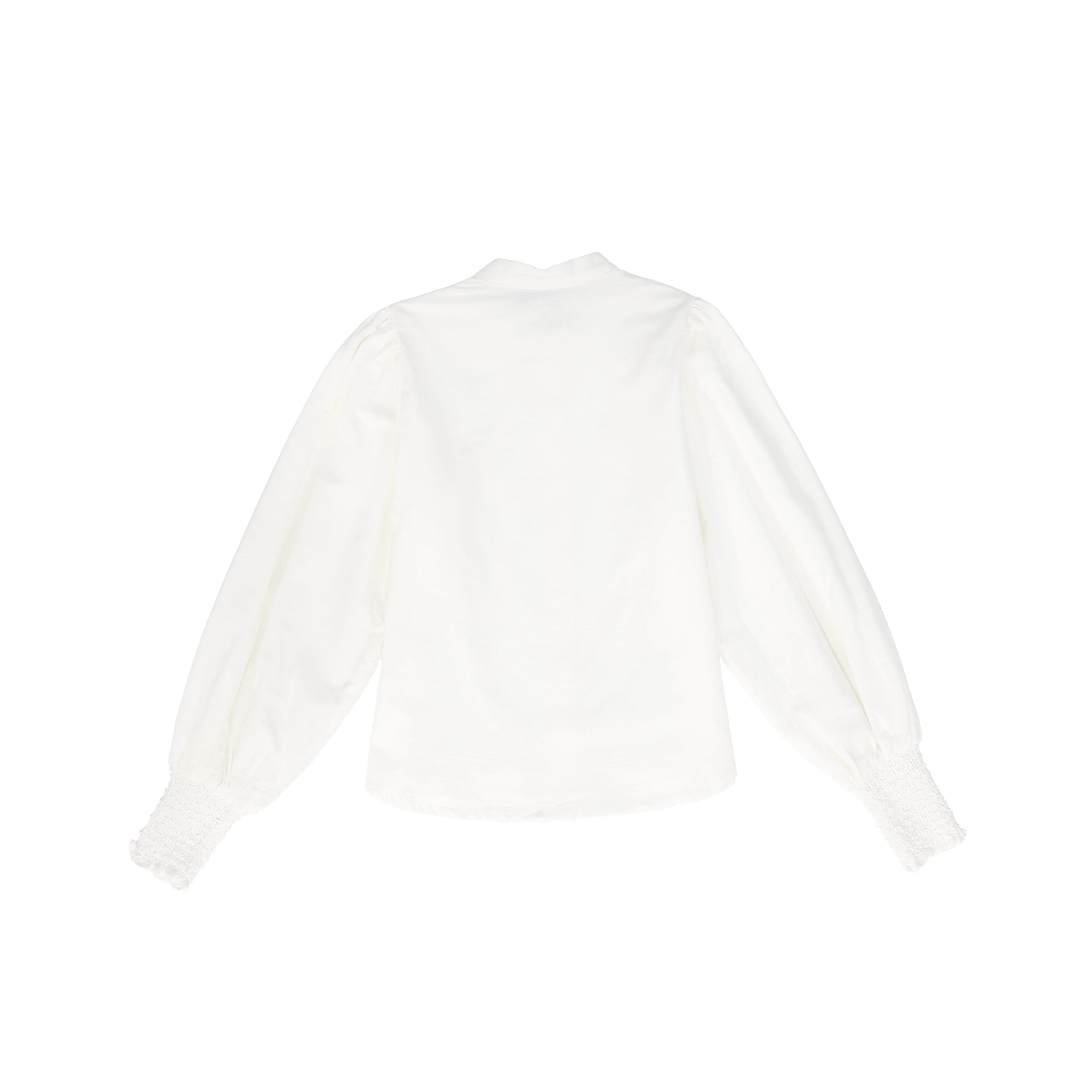 BAMBOO WHITE STITCHED LINEN BLOUSE - Image 2