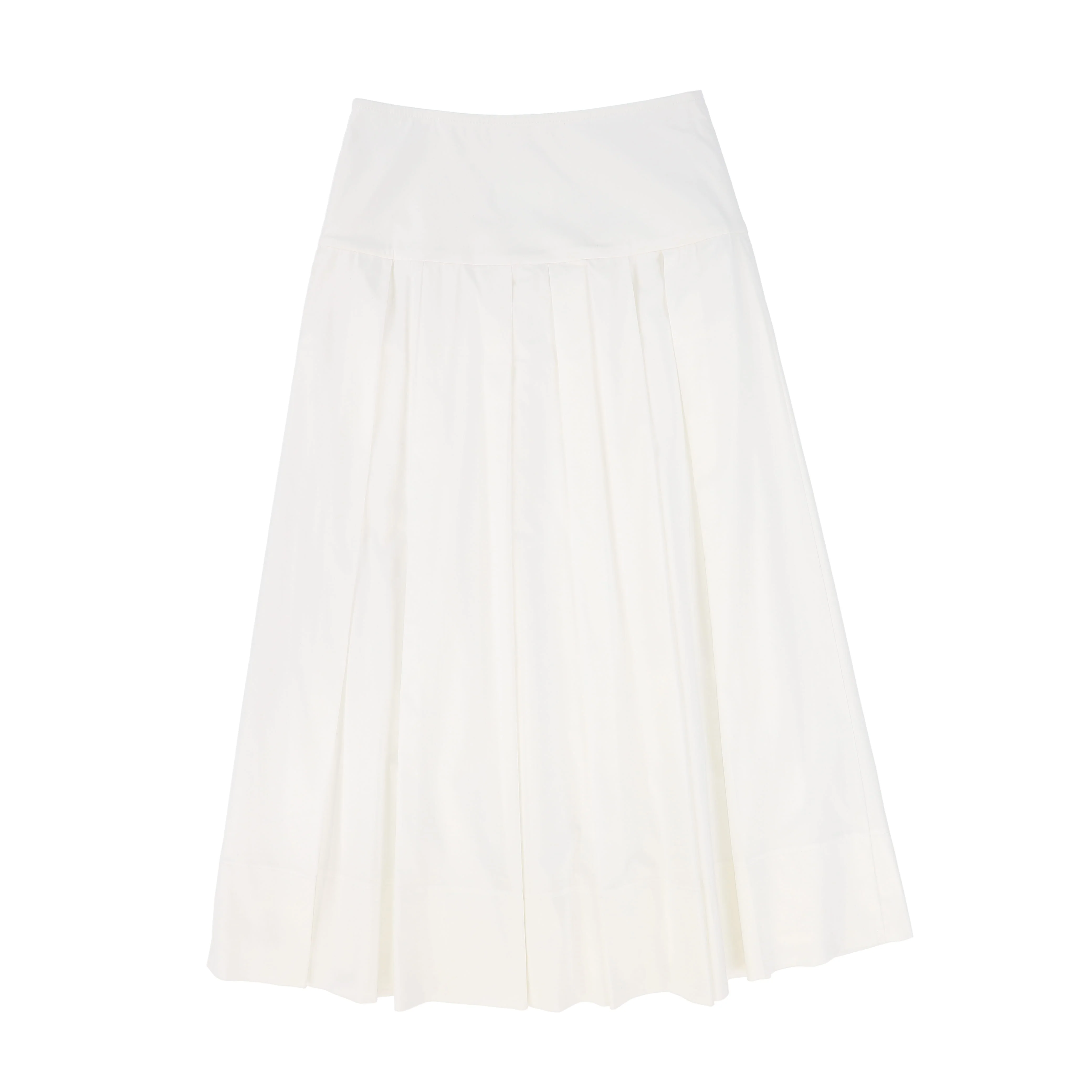 BAMBOO WHITE EMBROIDERED BUTTON MAXI SKIRT - Image 2