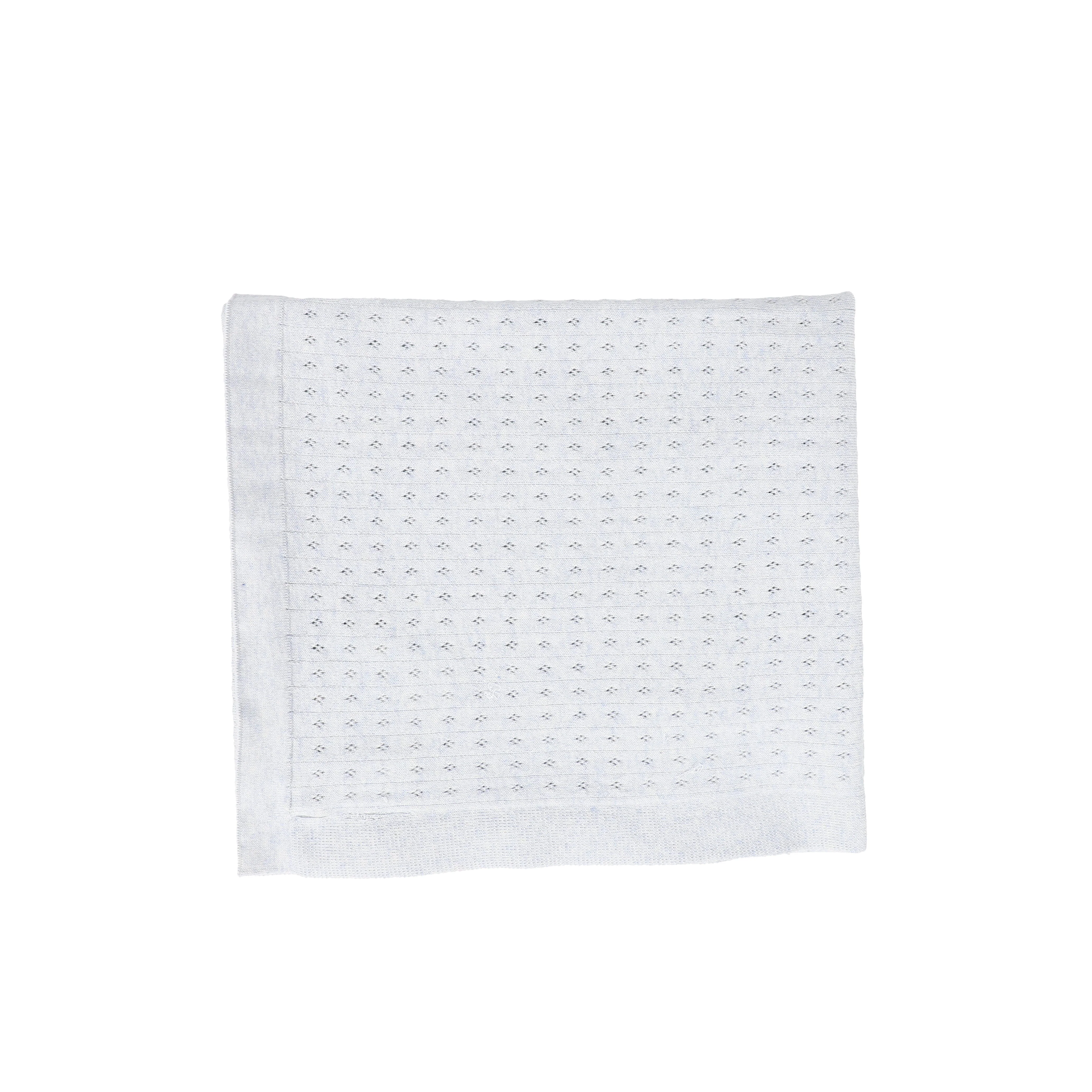 BEBE JOLEE BLUE KNIT POINTELLE BLANKET