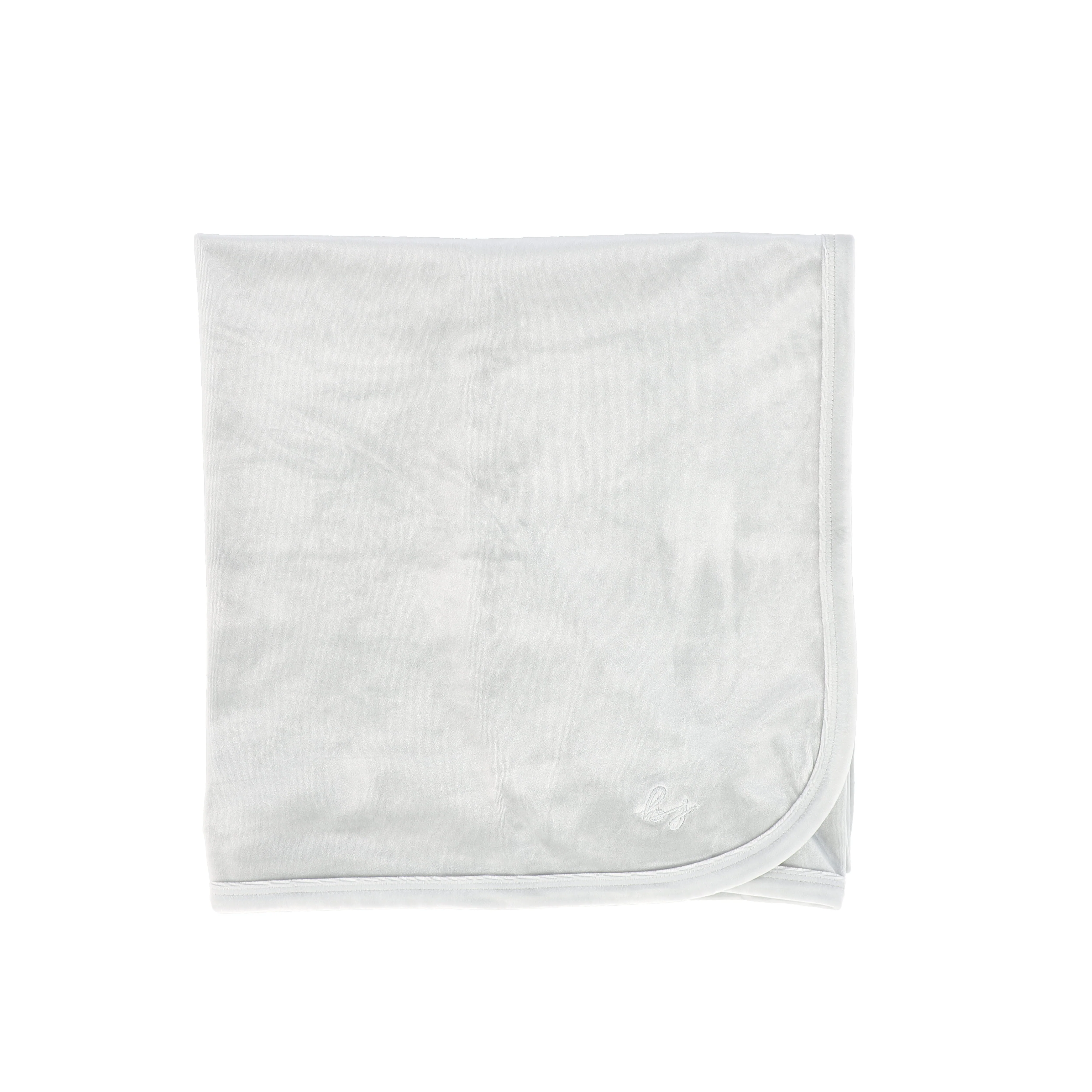BEBE JOLEE CLOUDY BLUE VELOUR EMBROIDERED BLANKET [FINAL SALE]