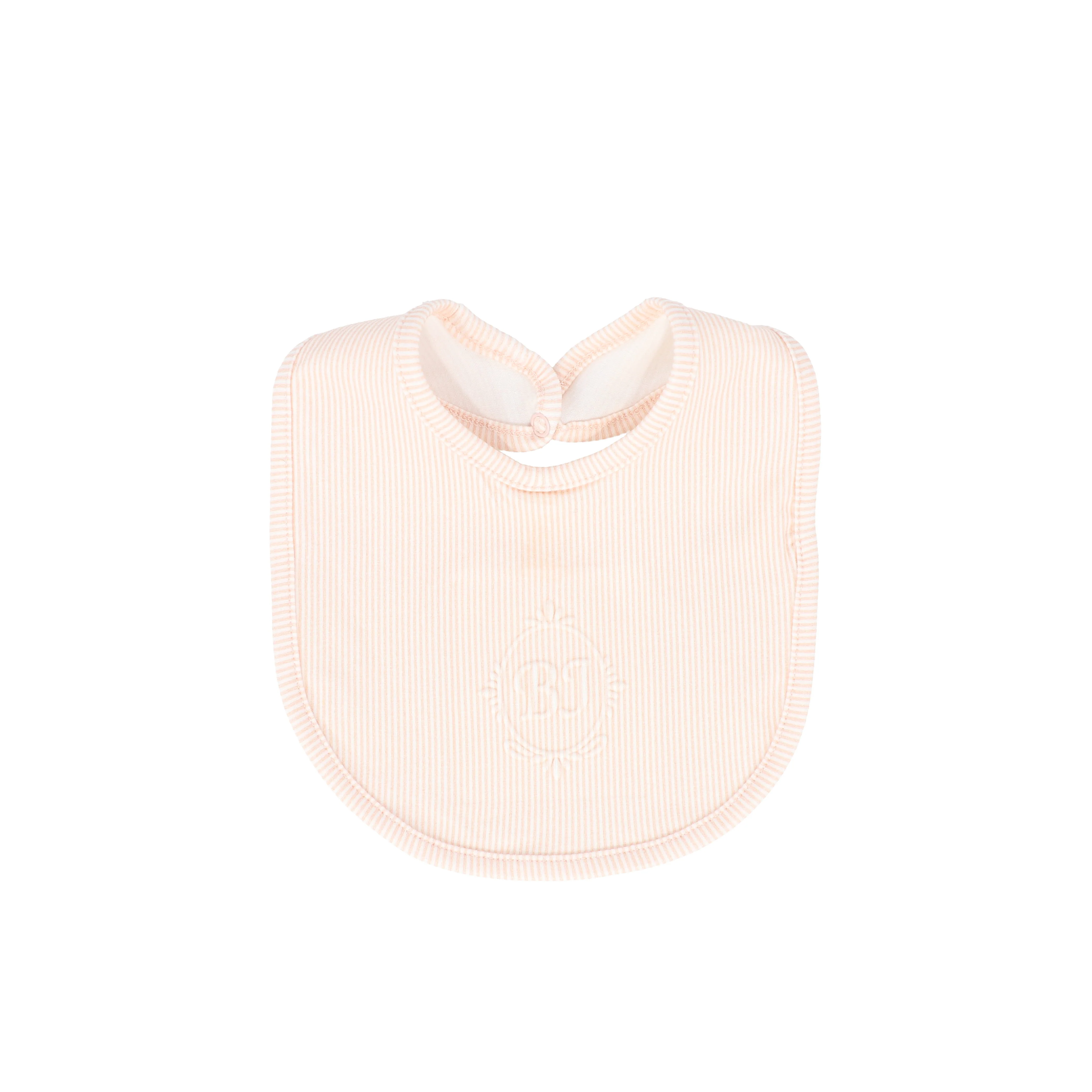 BEBE JOLEE PINK STRIPE MONOGRAM BIB