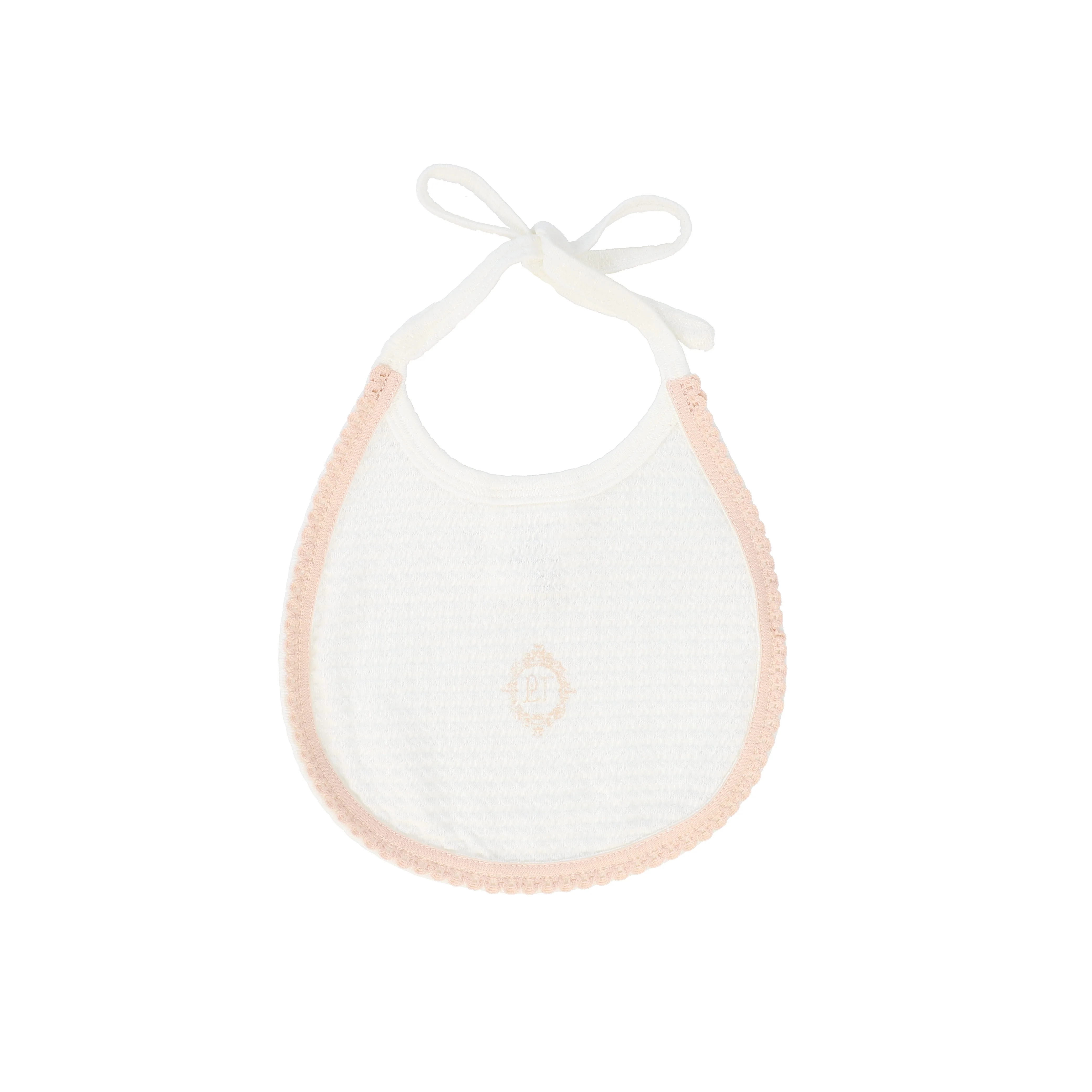 BEBE JOLEE WHITE/PINK MEDALLION BIB [FINAL SALE]