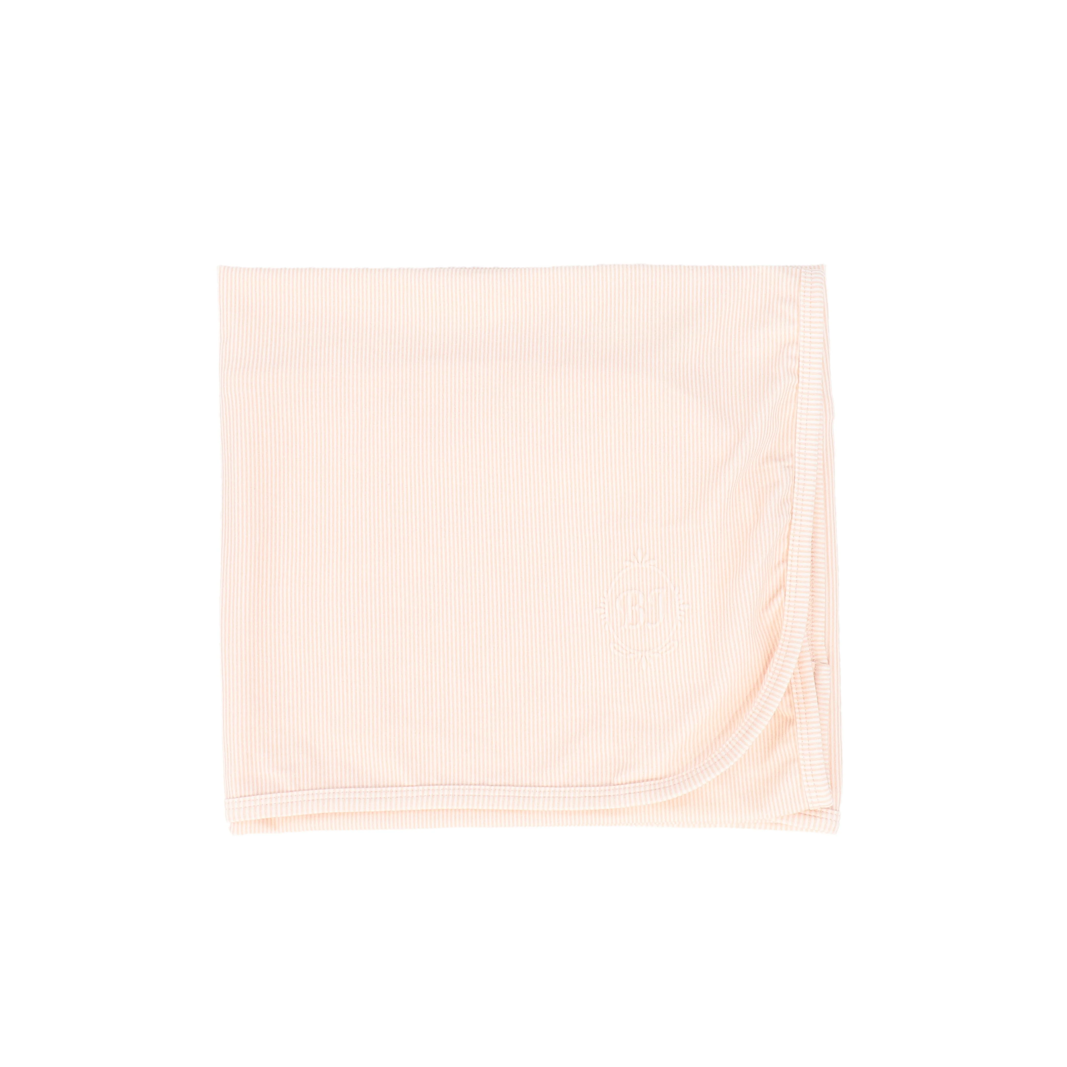BEBE JOLEE PINK STRIPE MONOGRAM BLANKET