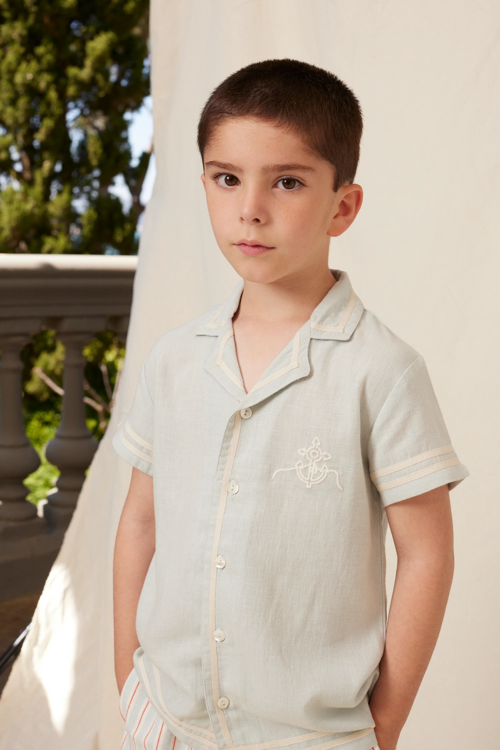 BEBE ORGANIC POWDER BLUE ANCHOR SHIRT - Image 2
