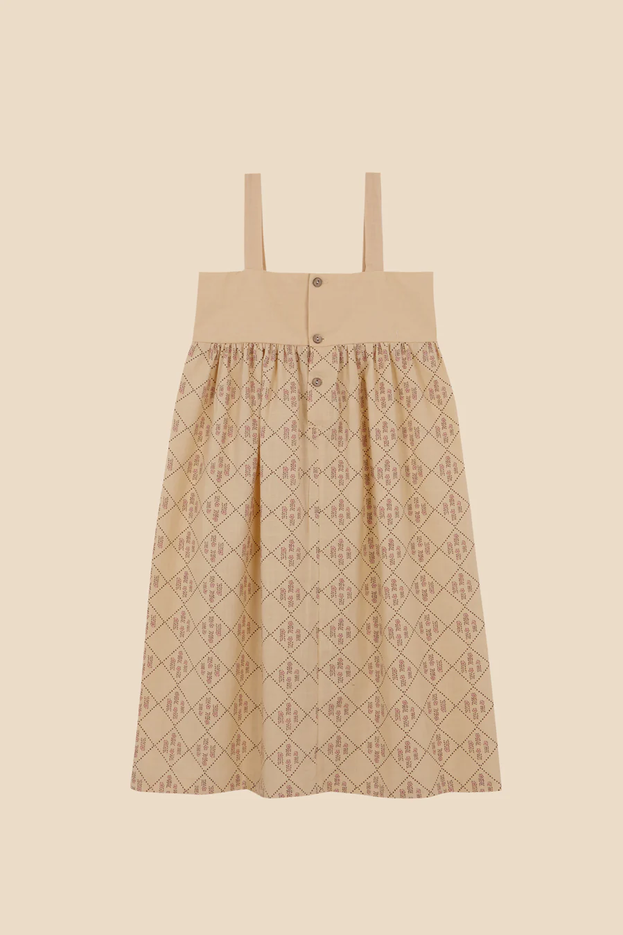 BIRINIT PETIT BEIGE CHECKED EMBROIDERED JUMPER - Image 2