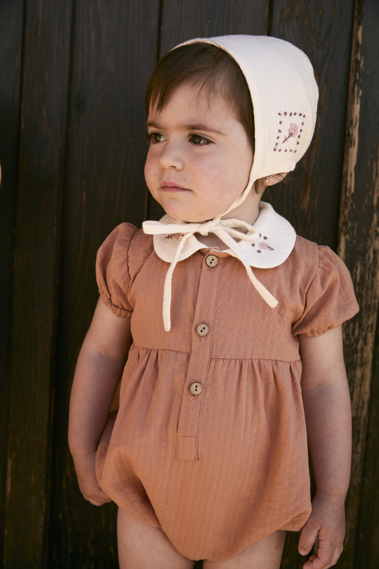 BIRINIT PETIT SALMON EMBROIDERED COLLAR ROMPER - Image 2