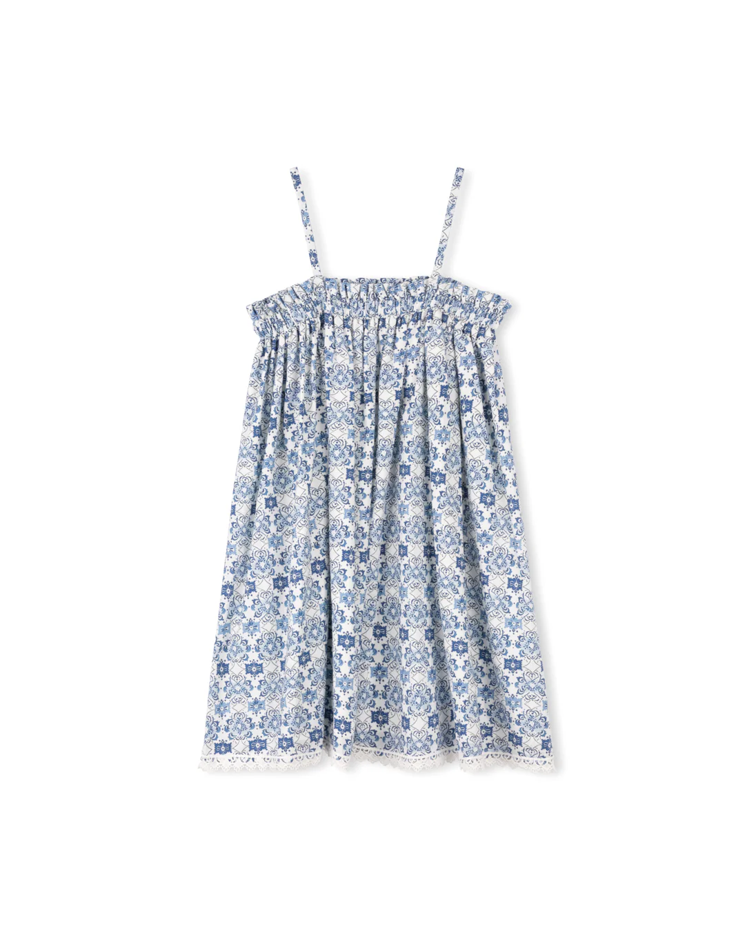 CABANA BLUE PRINTED LACE TRIM JUMPER [FINAL SALE]