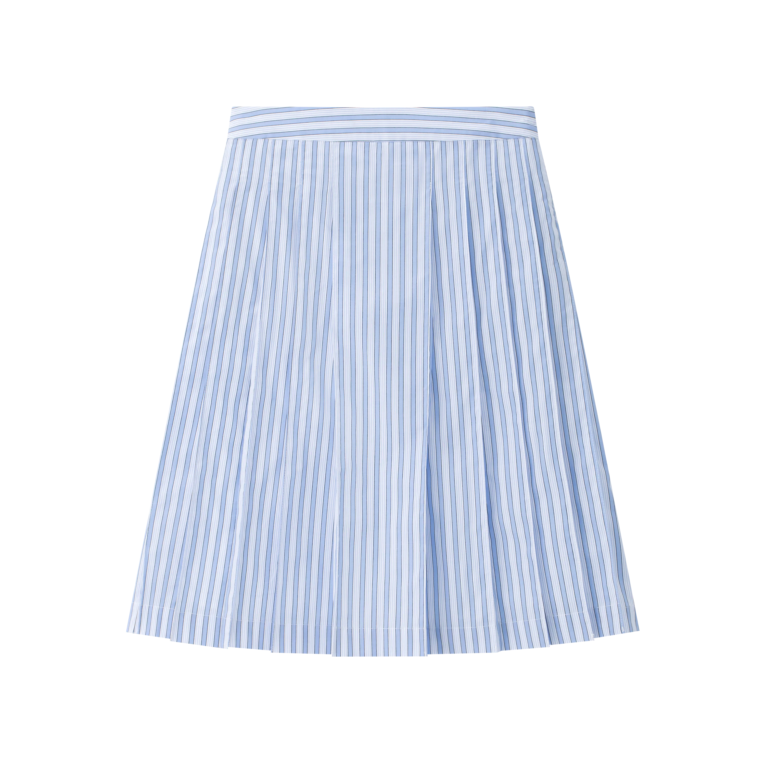 COCO BLANC BLUE STRIPE PLEAT SKIRT