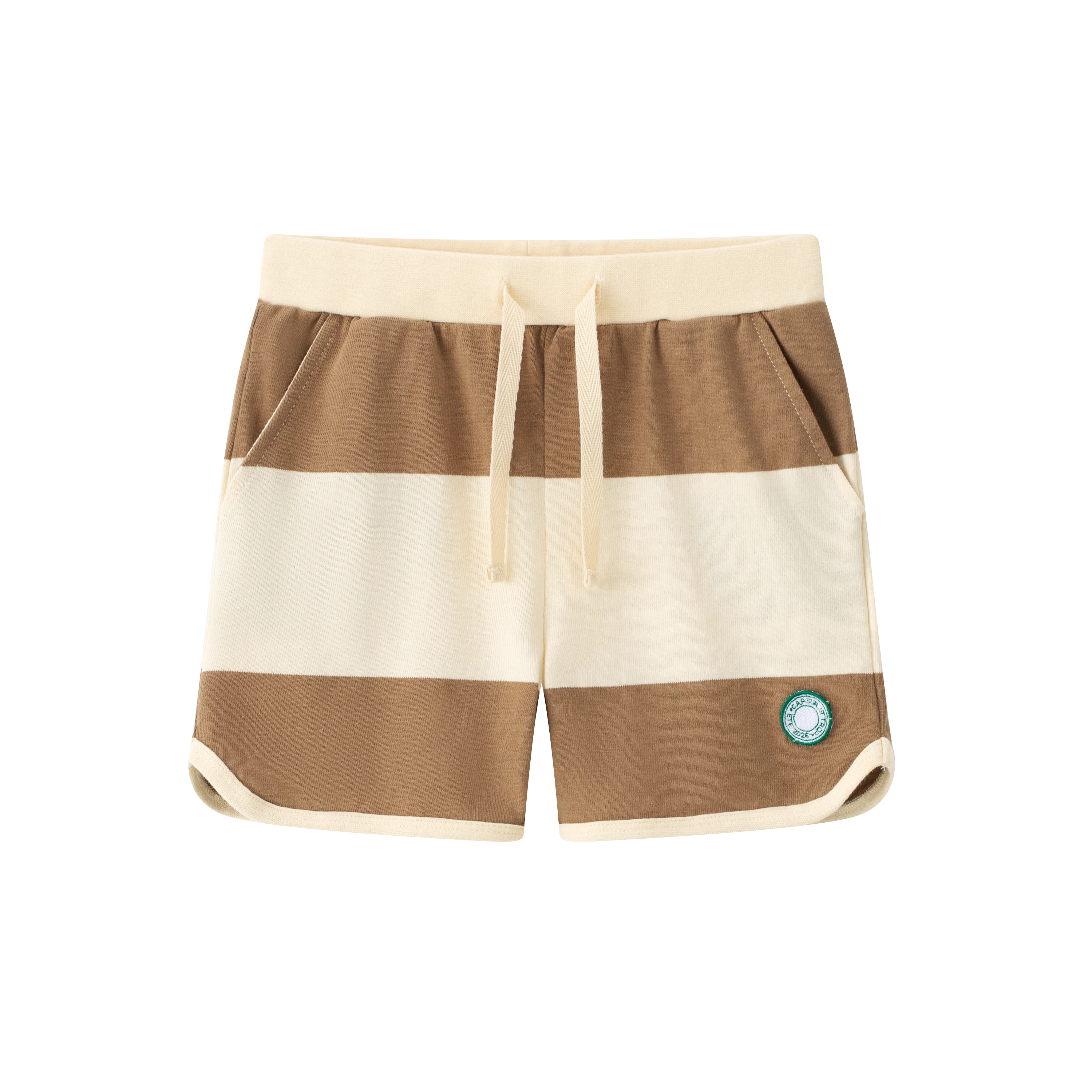 COCO BLANC BROWN WIDE STRIPE SHORTS