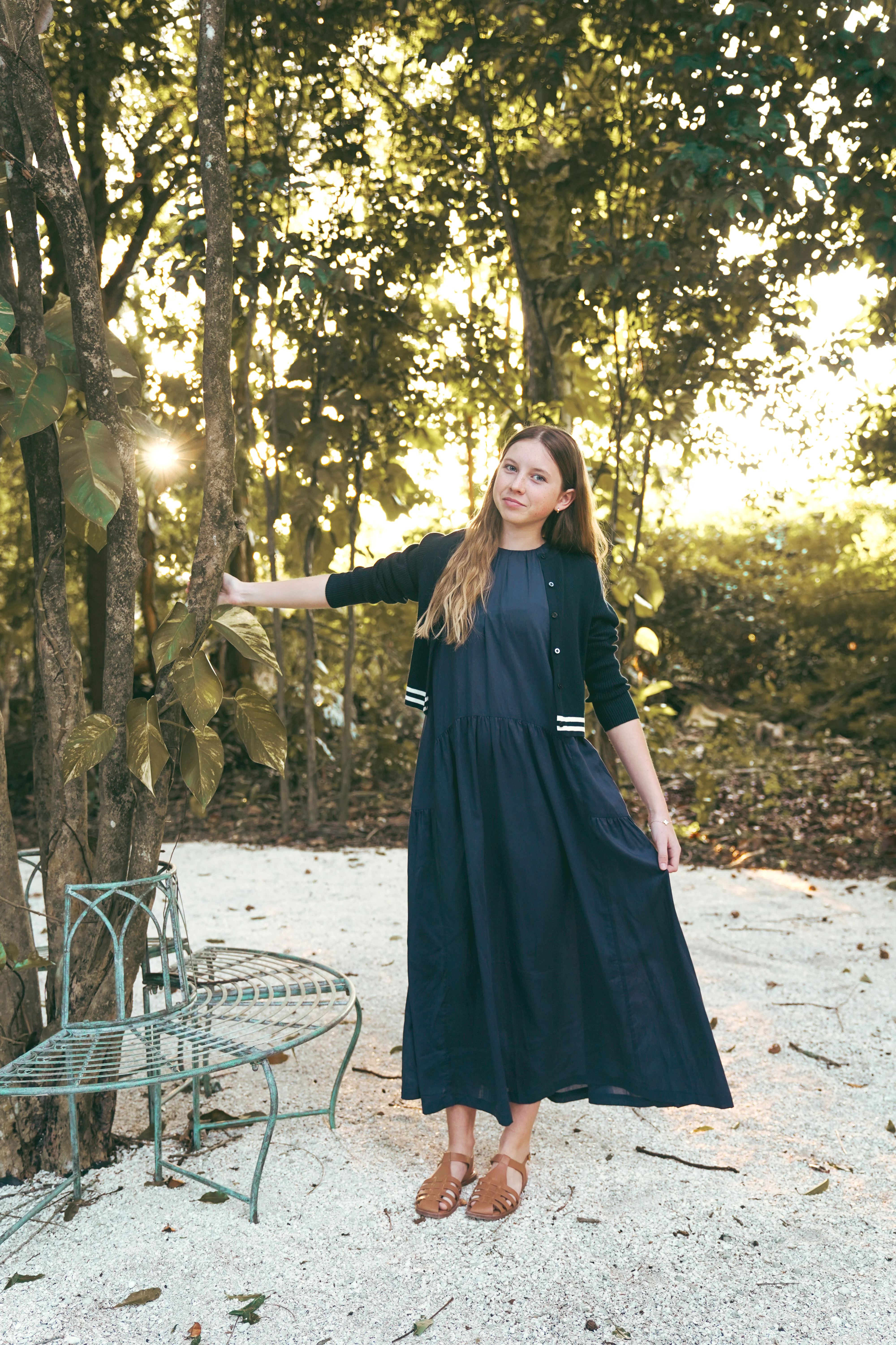 COCO BLANC NAVY GATHERED MAXI JUMPER - Image 2