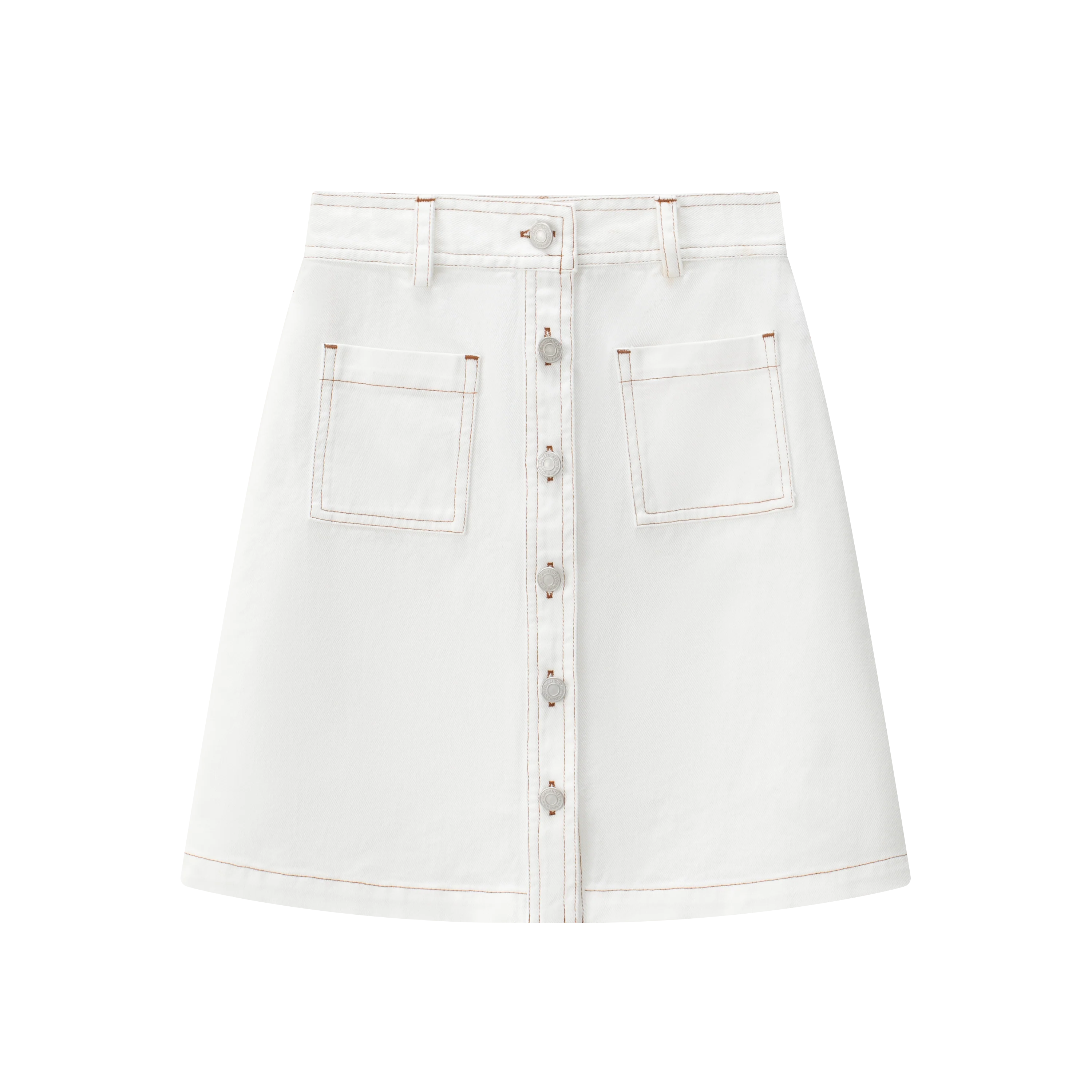 COCO BLANC WHITE DENIM POCKET SKIRT