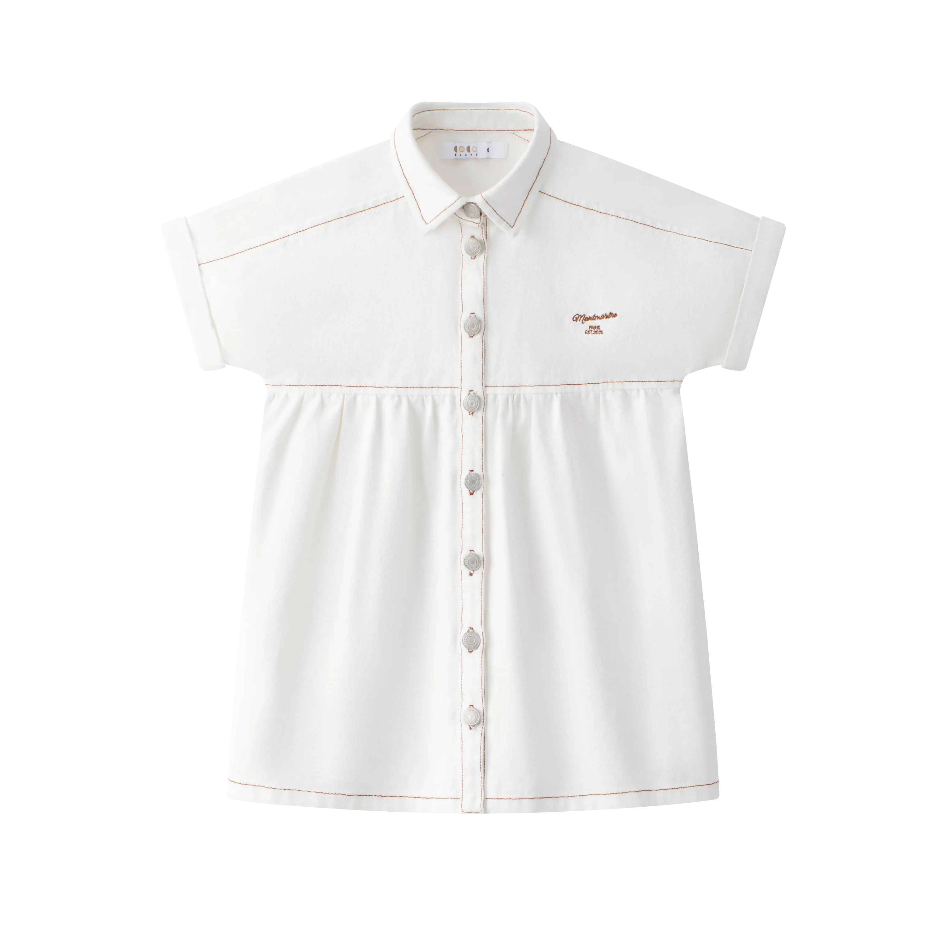 COCO BLANC WHITE DENIM SS SHIRT DRESS - Image 2