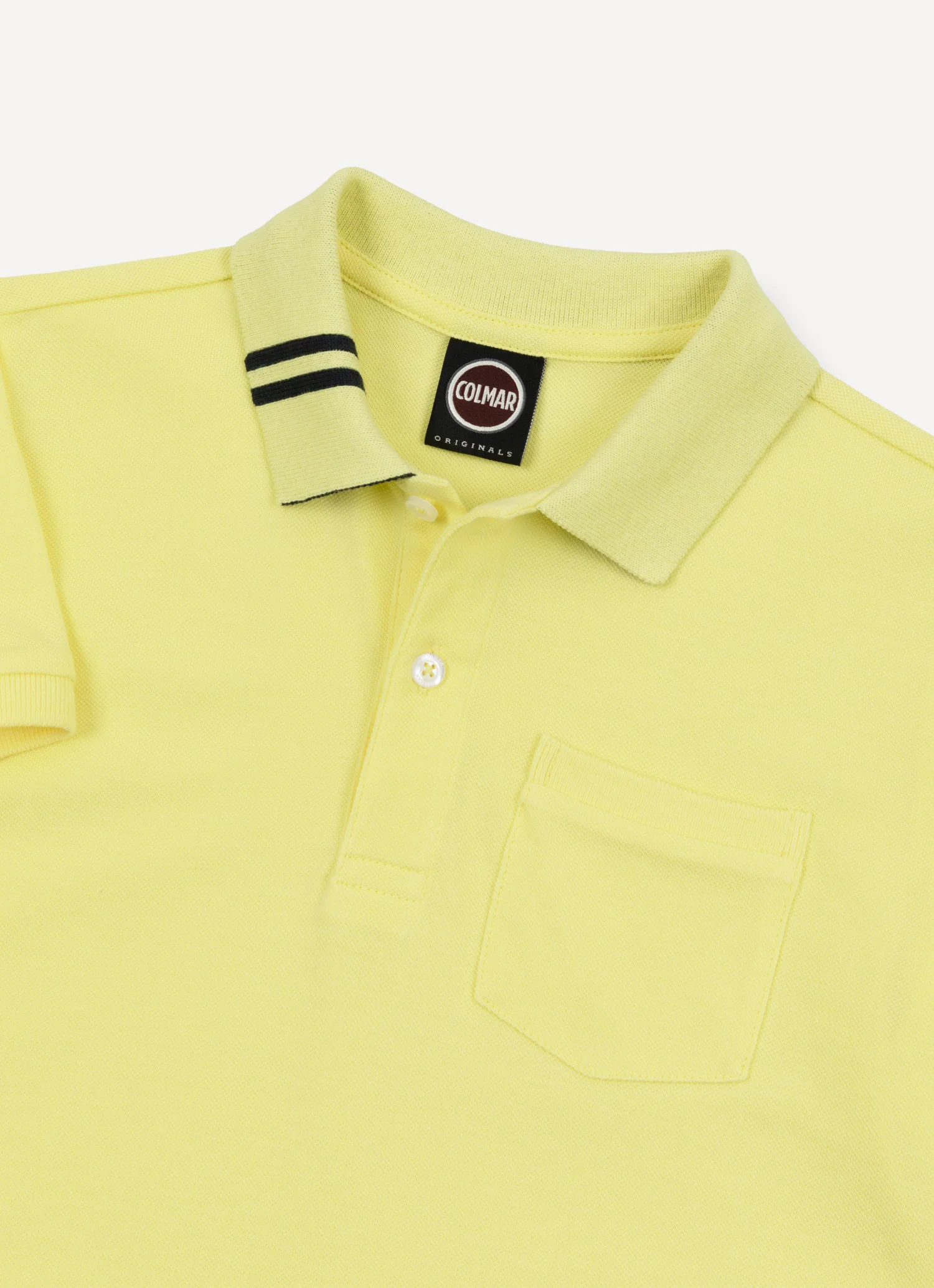 COLMAR YELLOW CONTRAST COLLAR POCKET POLO T-SHIRT - Image 2