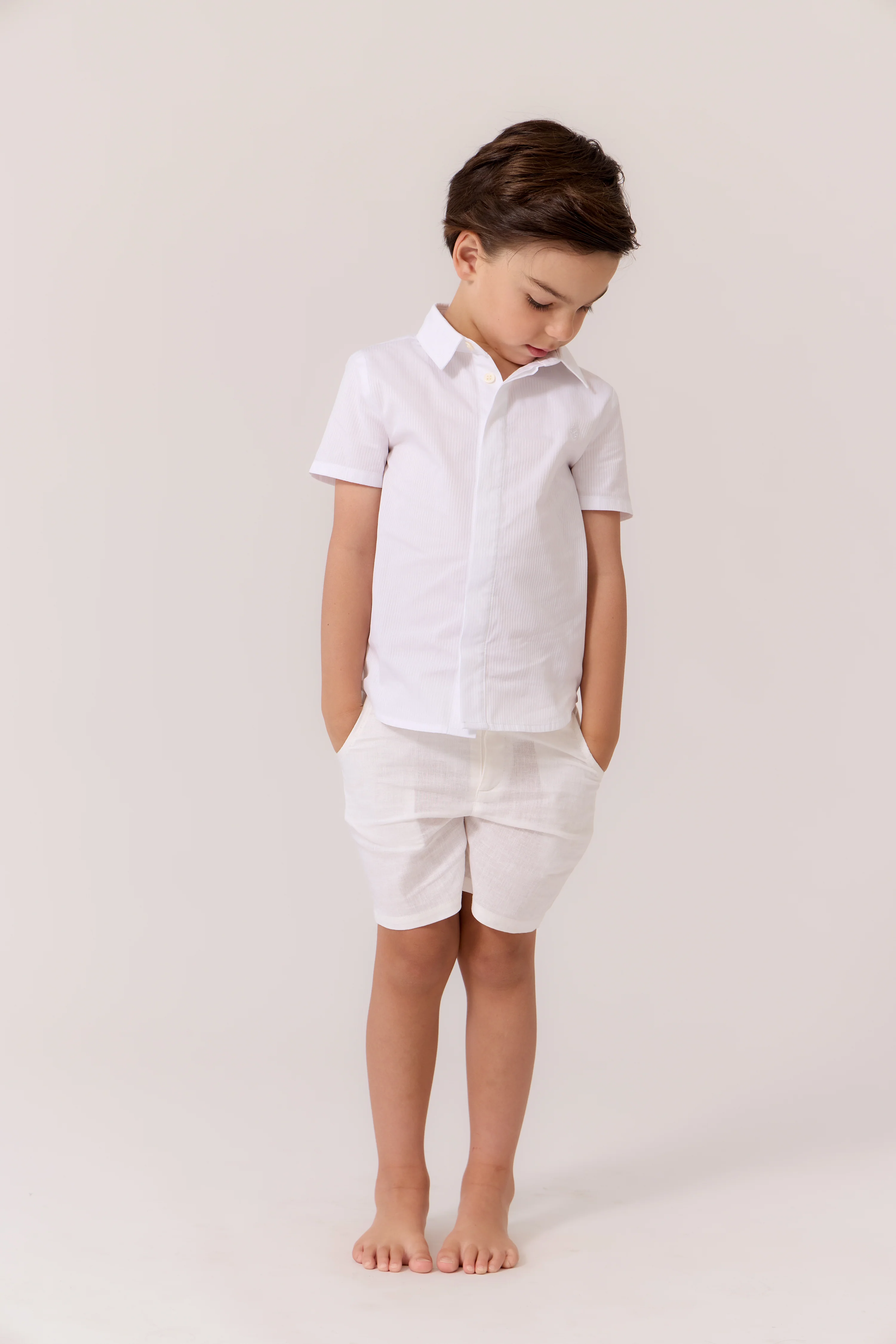 COTTIER WHITE PINSTRIPE BUTTON SHIRT - Image 2
