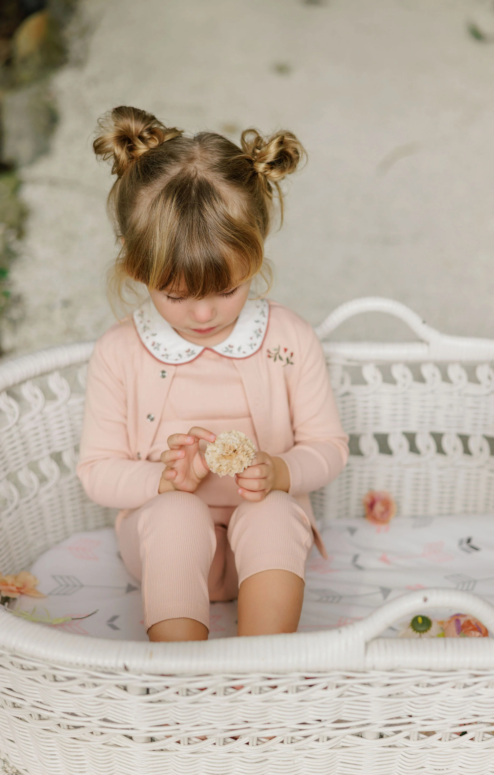 ELYS & CO PINK FLORAL EMBROIDERED OVERALL SET - Image 2