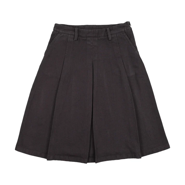 FARREN + ME BLACK DENIM WASHED PLEATED SKIRT [FINAL SALE]