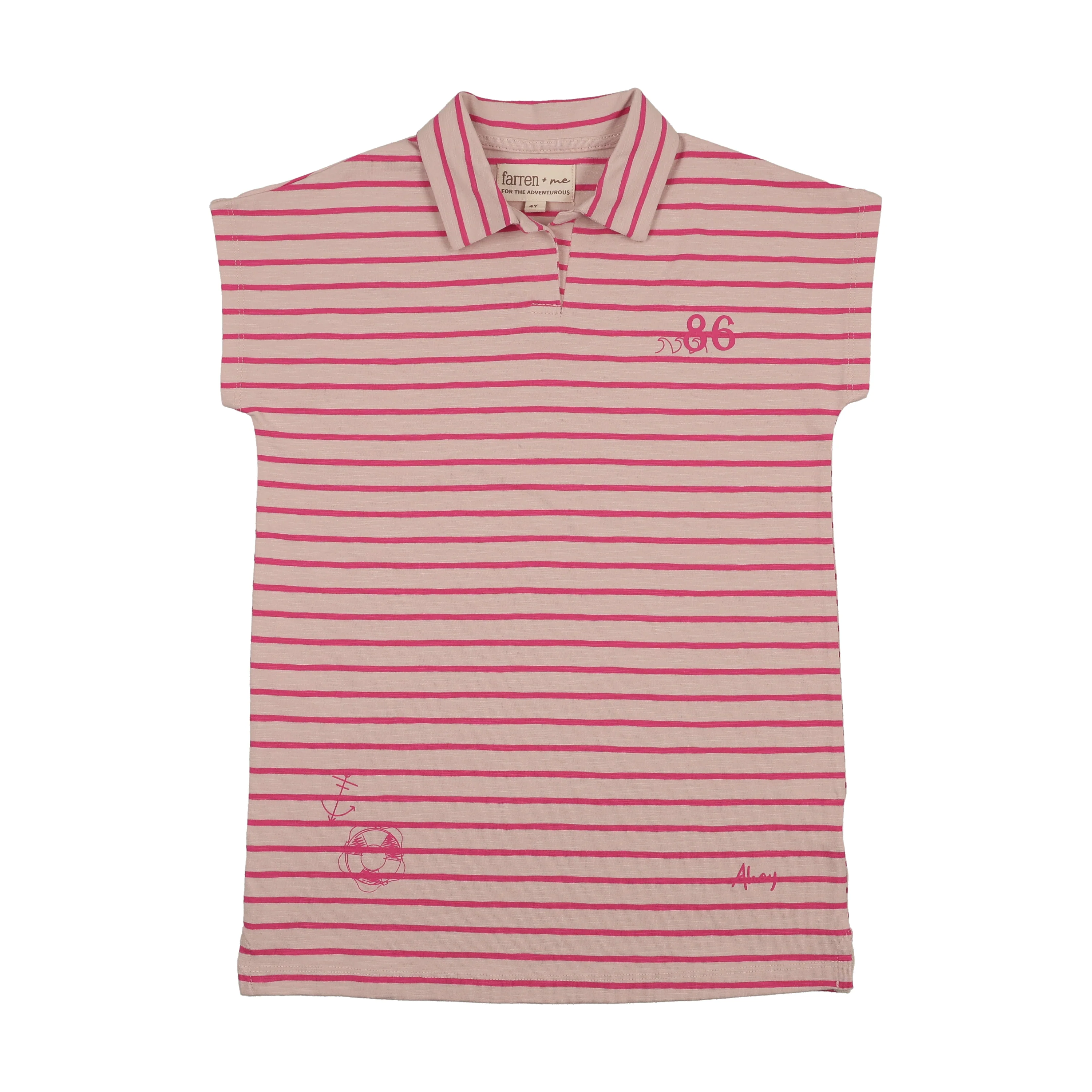 FARREN + ME HOT PINK STRIPE SHIRT DRESS