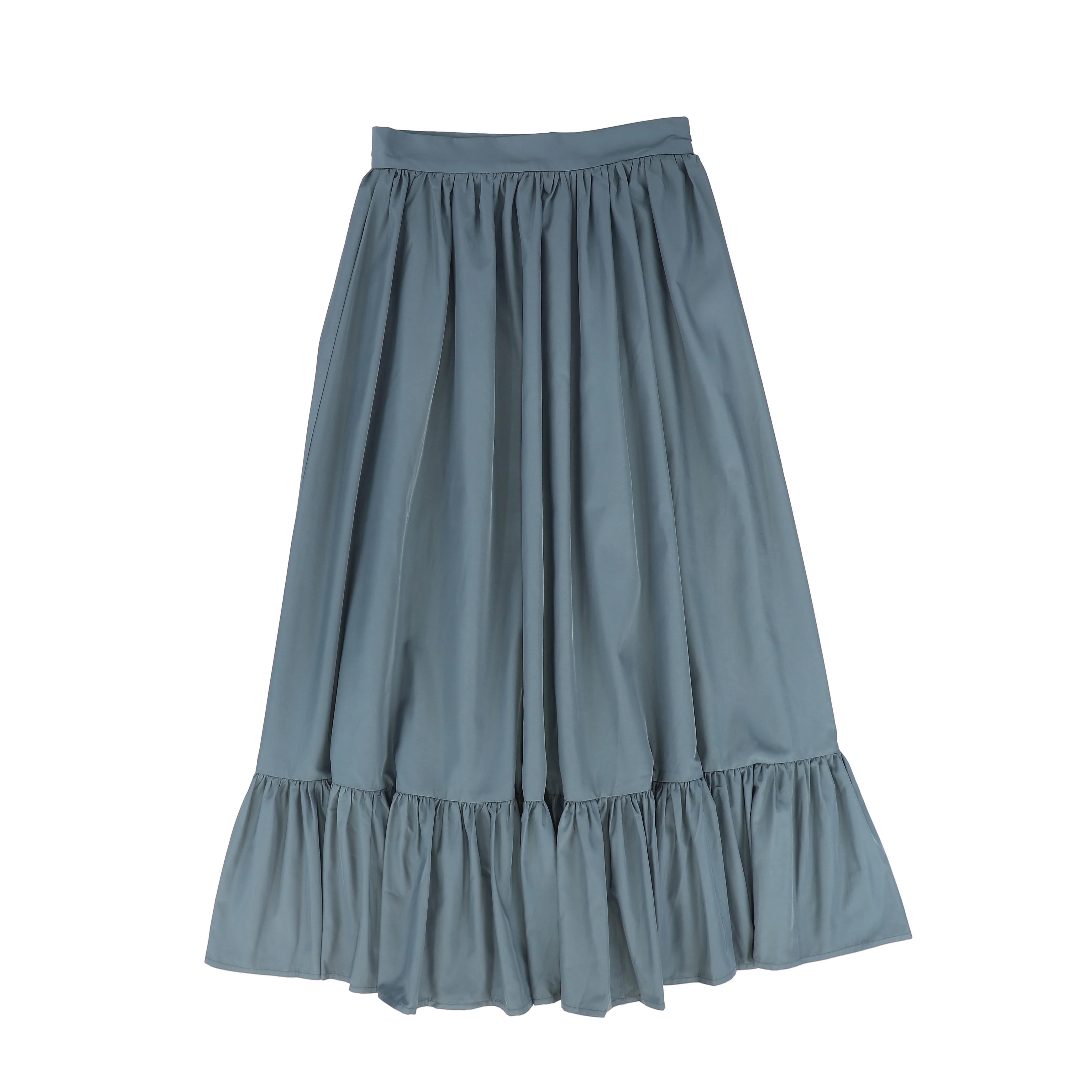 FRANCESCA GUILIANO DUSTY BLUE GATHERED TIER MAXI SKIRT [FINAL SALE]
