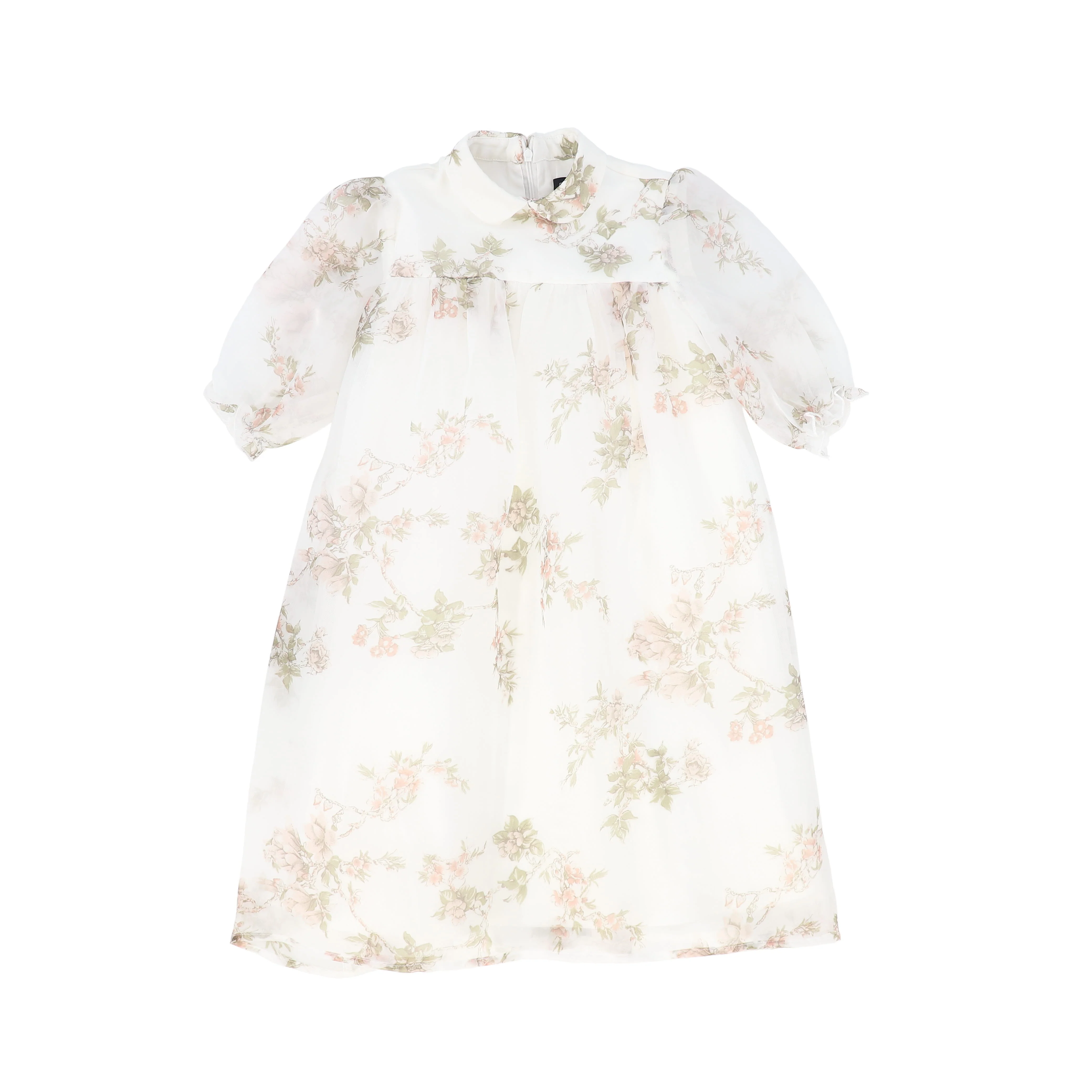 FRANCESCA GUILIANO FLORAL FLORAL ORGANZA HIGH WAISTED DRESS