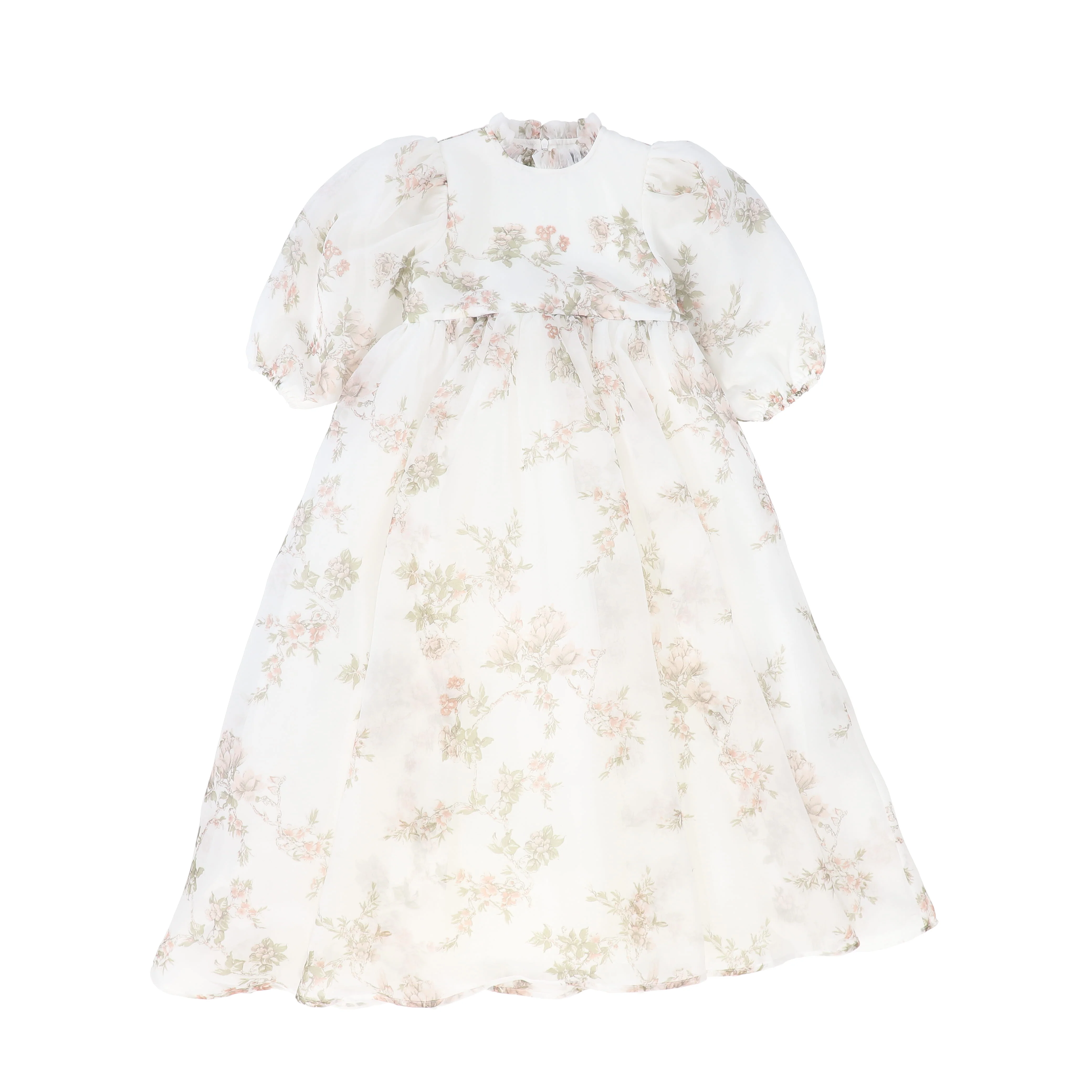 FRANCESCA GUILIANO FLORAL ORGANZA HIGH WAISTED GOWN