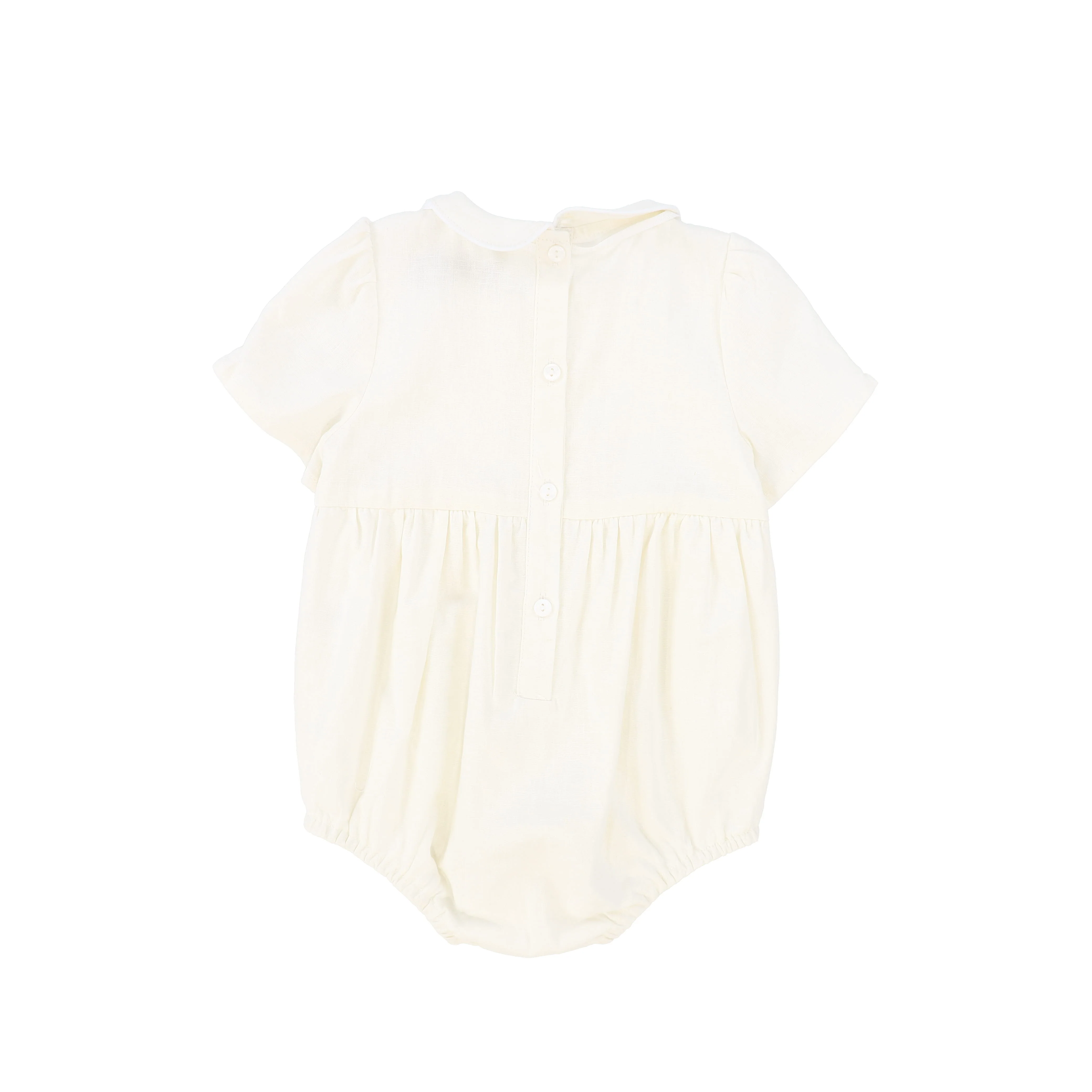 FRANCESCA GUILIANO IVORY LINEN PINTUCK ROMPER - Image 2