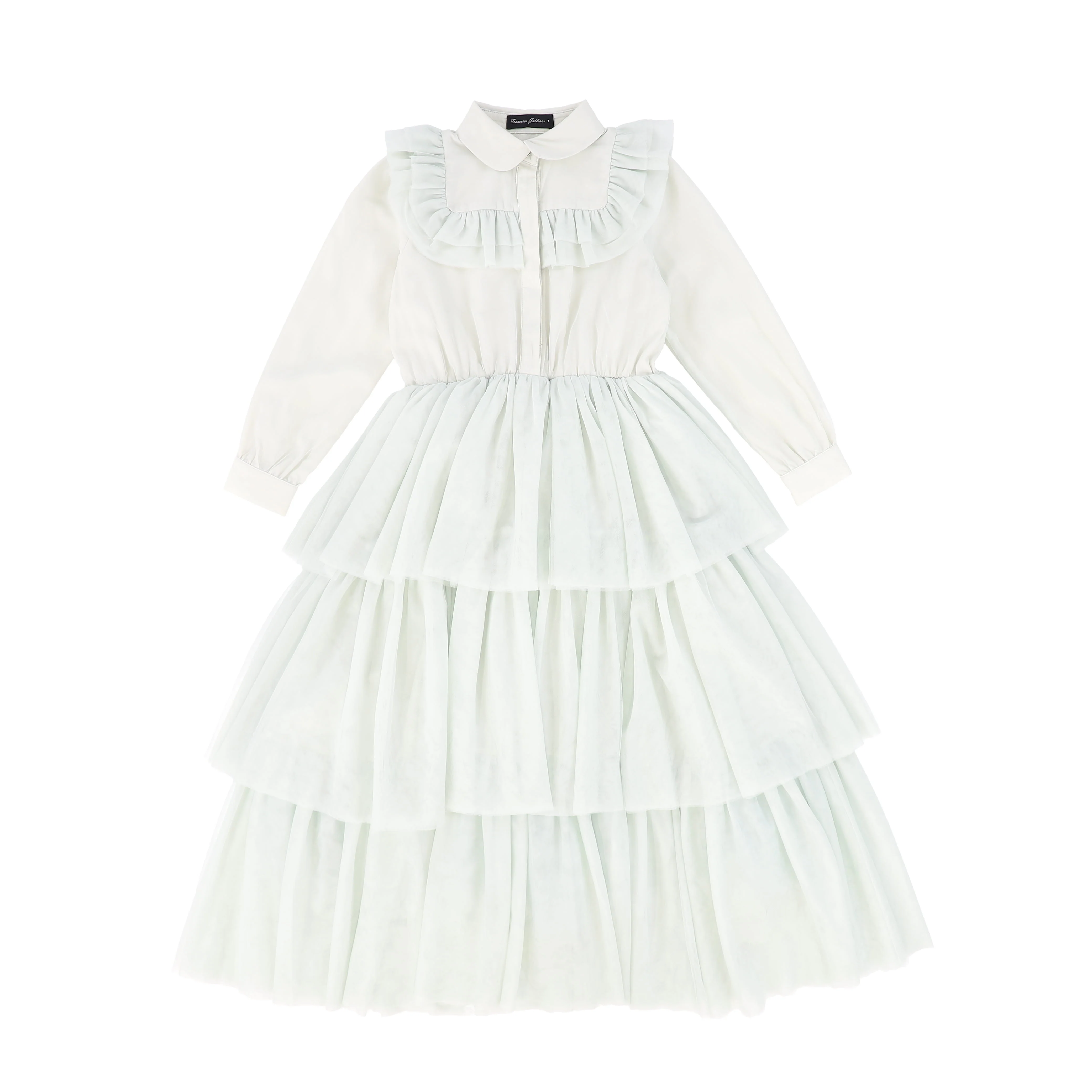 FRANCESCA GUILIANO MINT GREEN TULLE LAYERED GOWN [FINAL SALE]