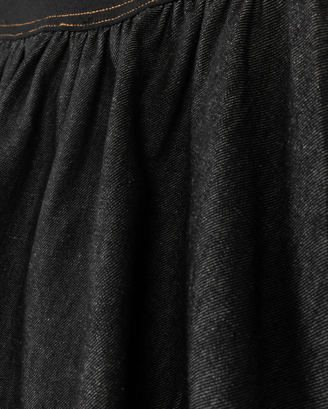 HELLO YELLOW BLACK DENIM WIDE WAISTED SKIRT - Image 2