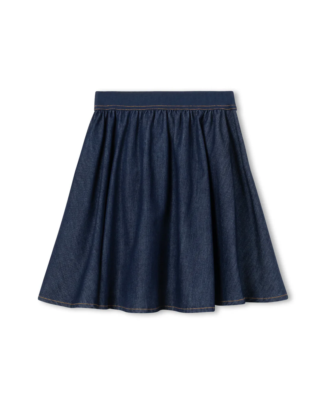 HELLO YELLOW DENIM WIDE WAISTED SKIRT