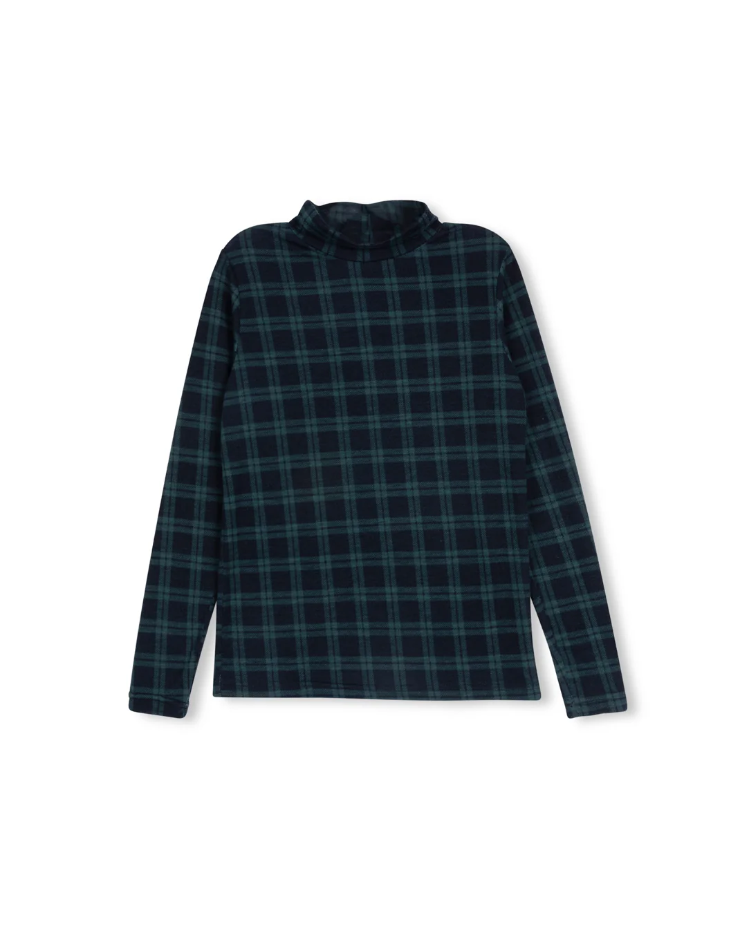 HELLO YELLOW HUNTER GREEN PLAID PRINT TURTLENECK [FINAL SALE]