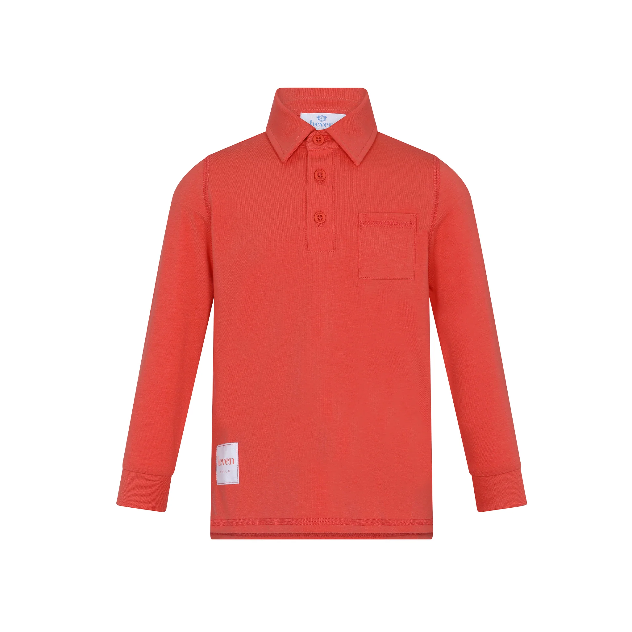 HEVEN CHILD ORANGE TAG LS POLO