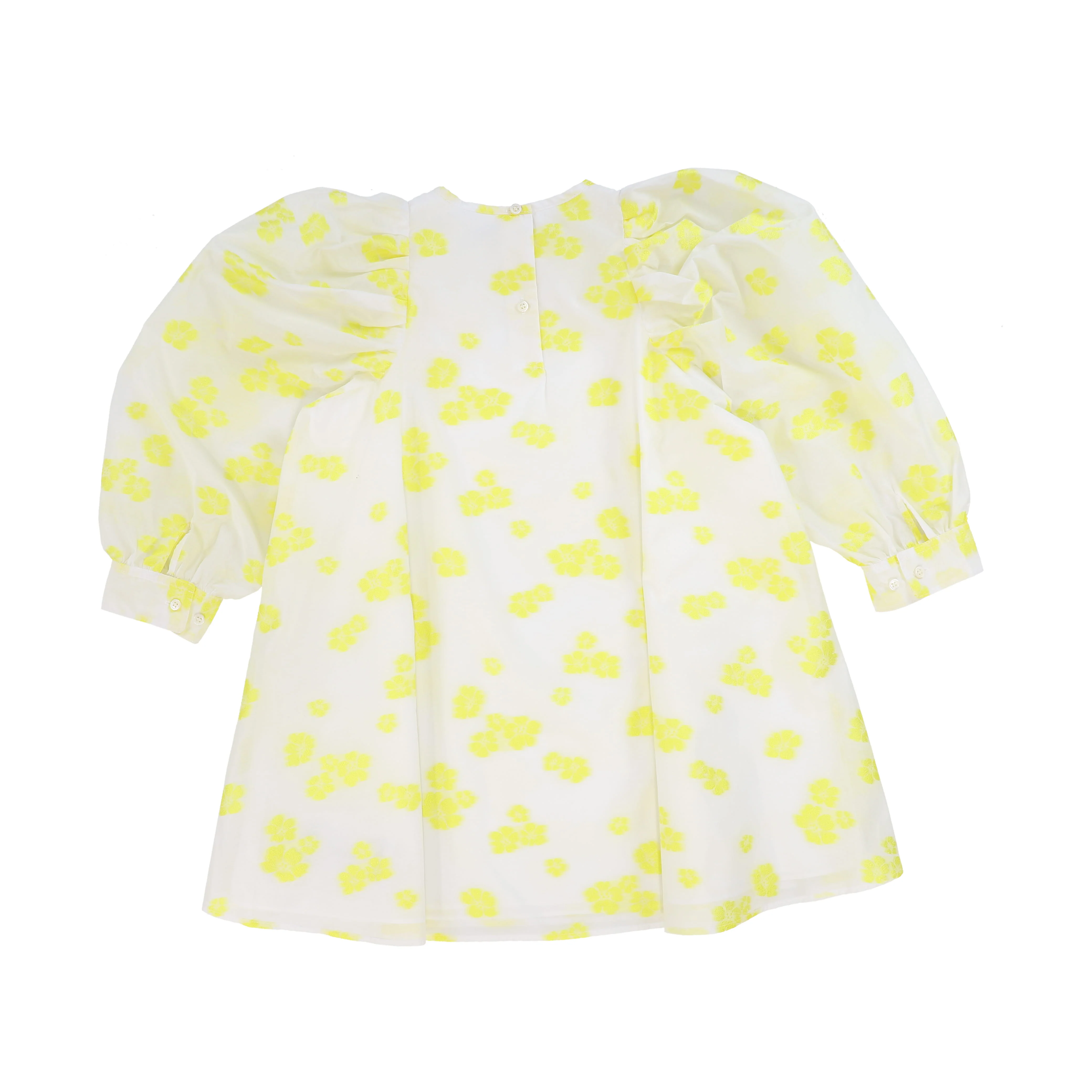 JNBY WHITE/ YELLOW FLORAL PUFF SLEEVE DRESS [FINAL SALE] - Image 2