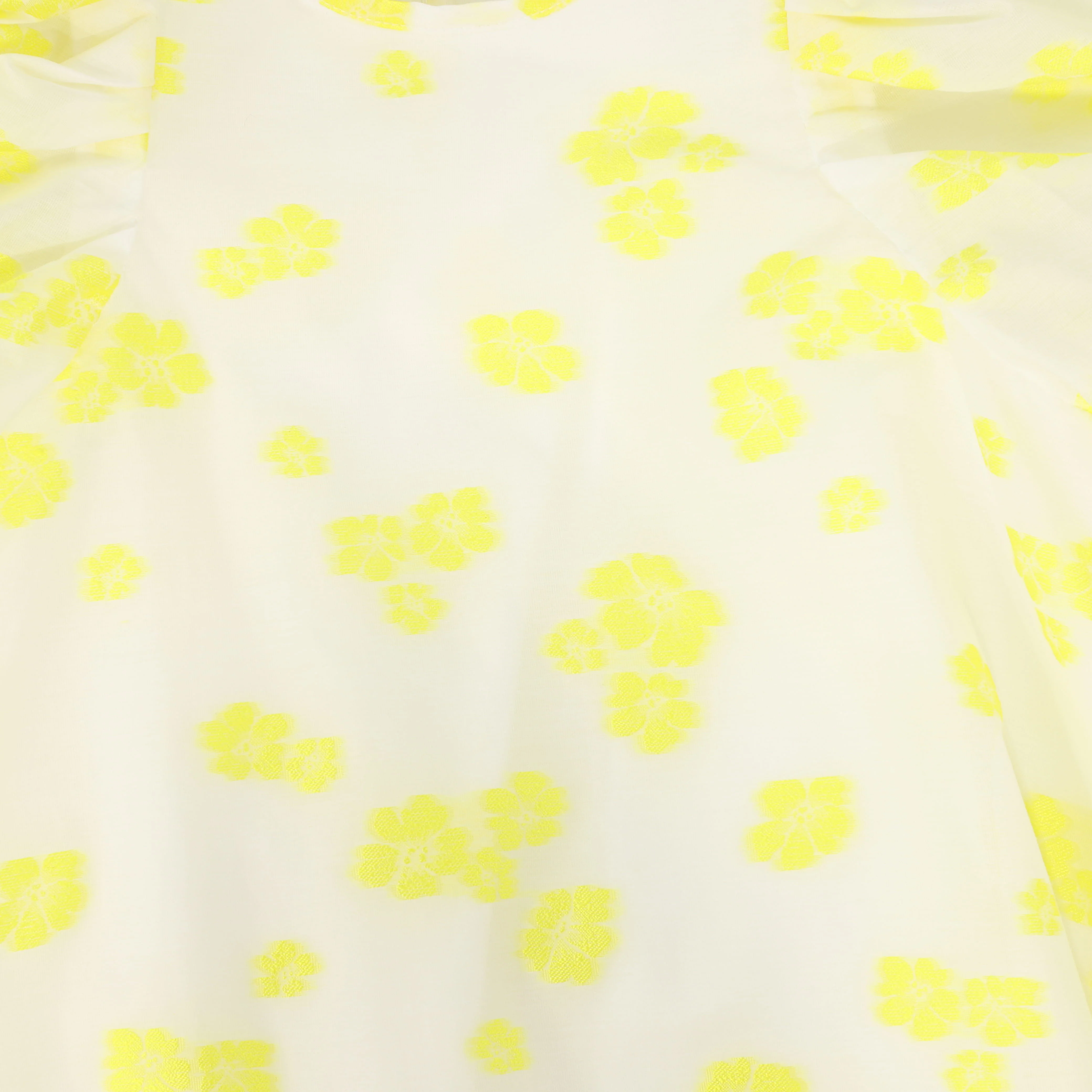 JNBY WHITE/ YELLOW FLORAL PUFF SLEEVE DRESS [FINAL SALE] - Image 3