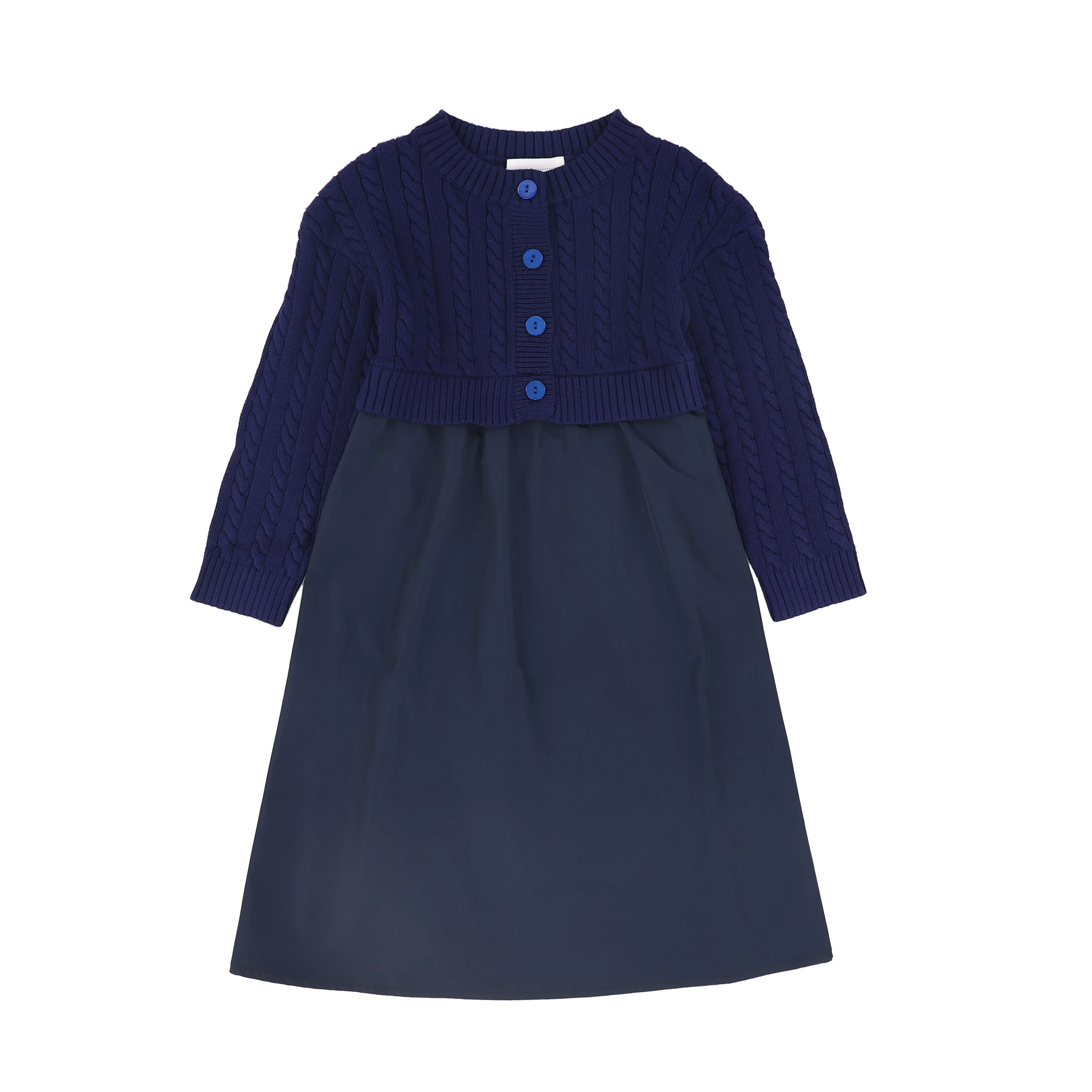 JOUET NAVY CABLE KNIT CONTRAST DRESS [FINAL SALE]