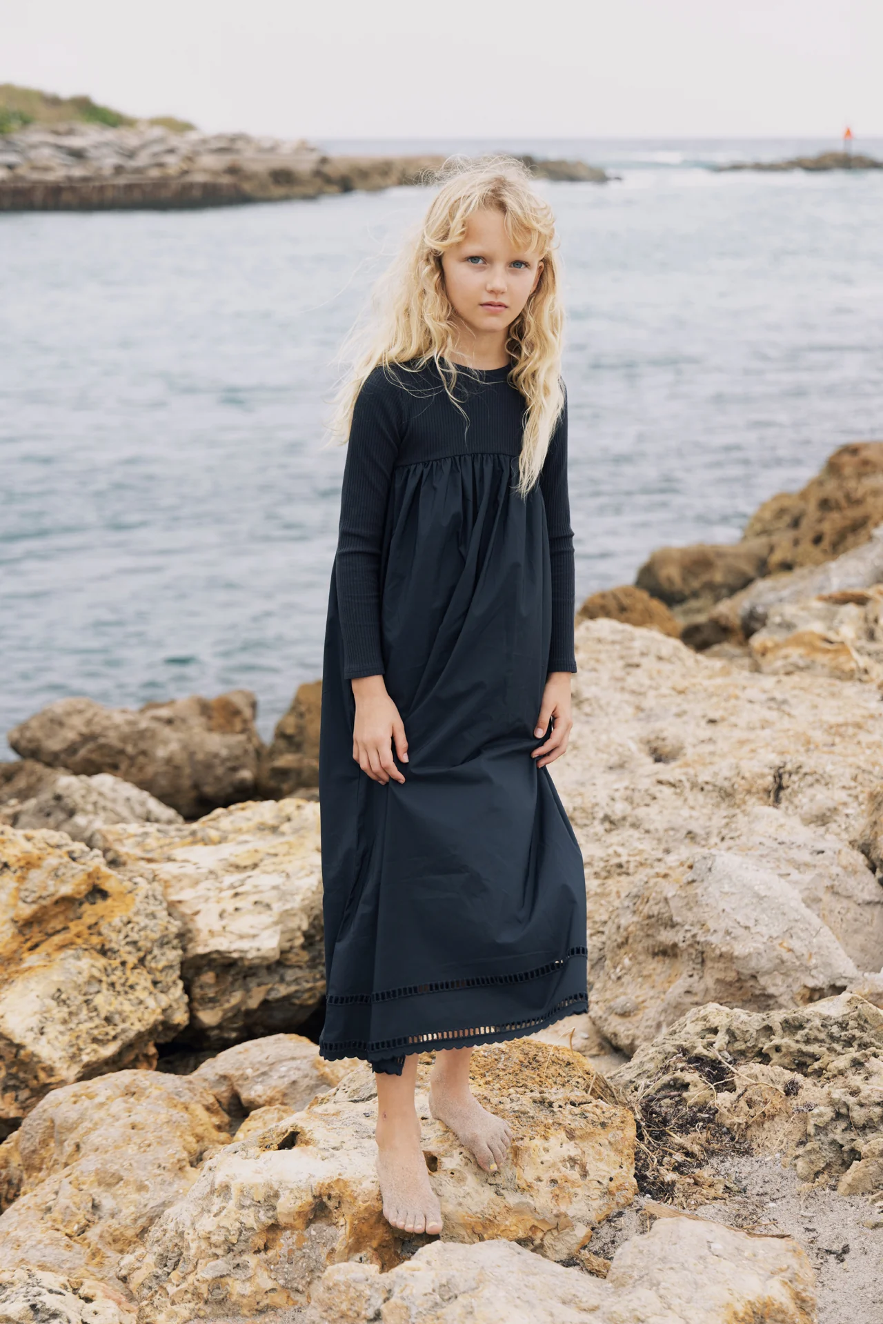 KIN & KIN BLACK TEXTURED MAXI DRESS - Image 2