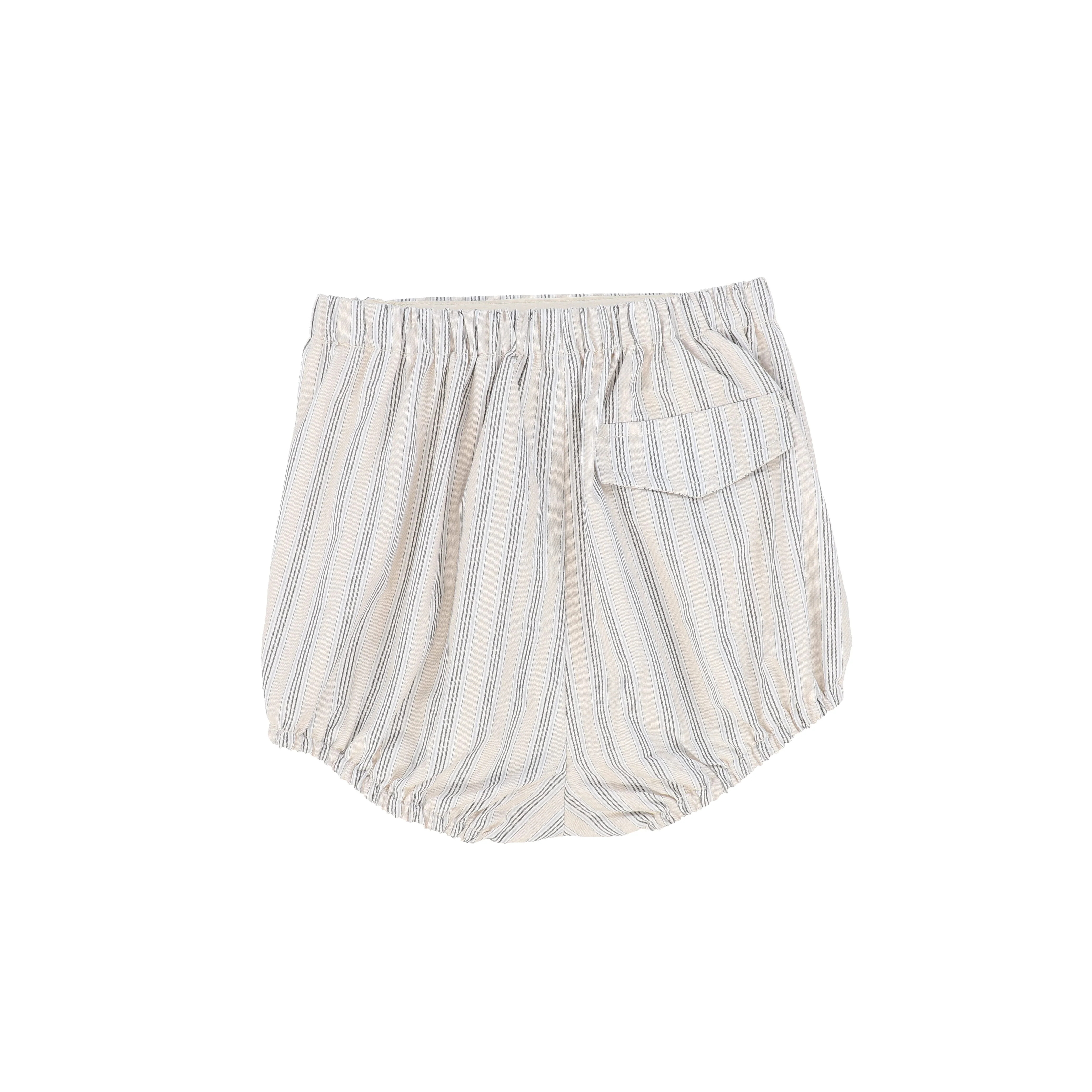 LE BOURDON BEIGE DOUBLE STRIPE BUTTON BLOOMERS - Image 2