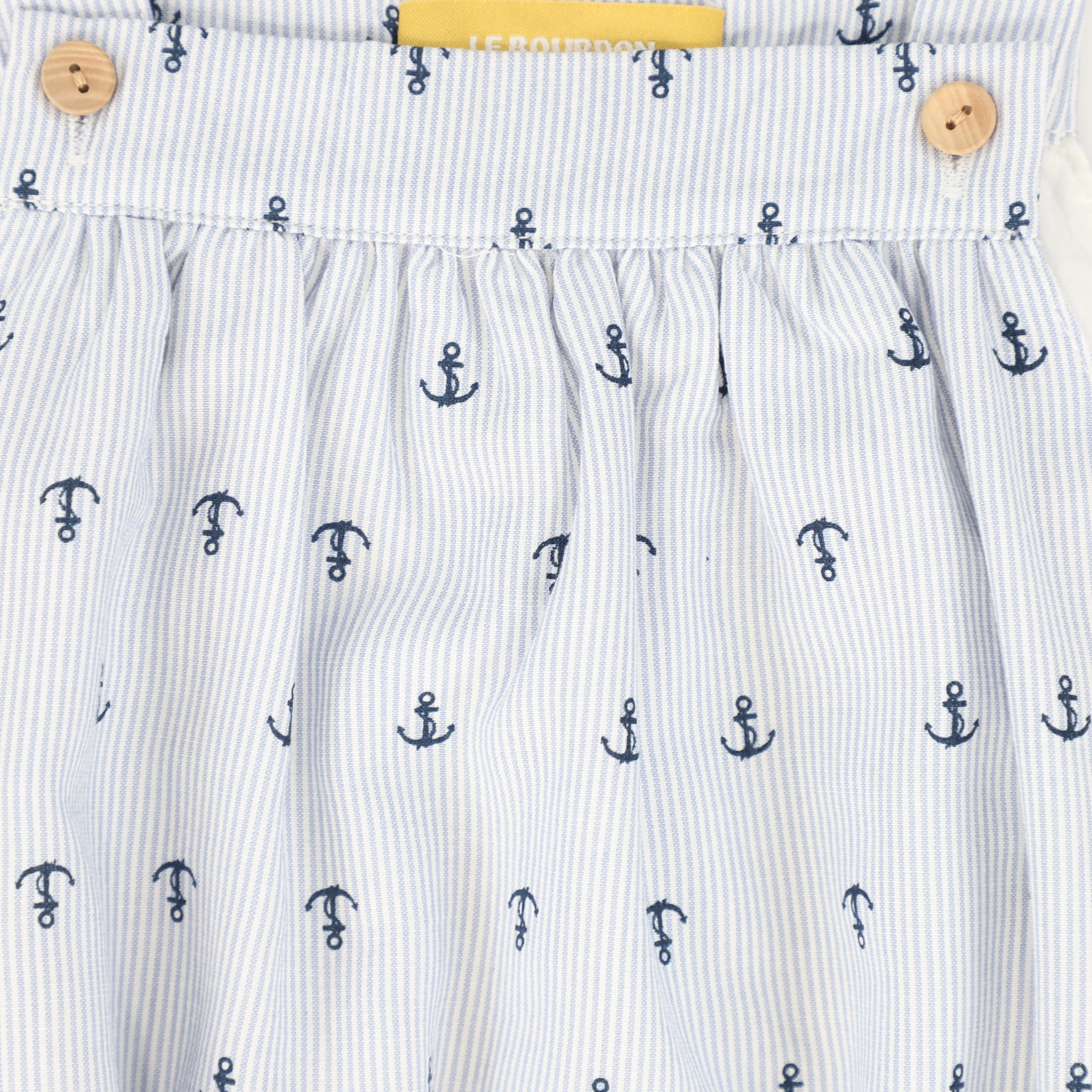 LE BOURDON BLUE ANCHOR PRINT SEERSUCKER ROMPER - Image 3