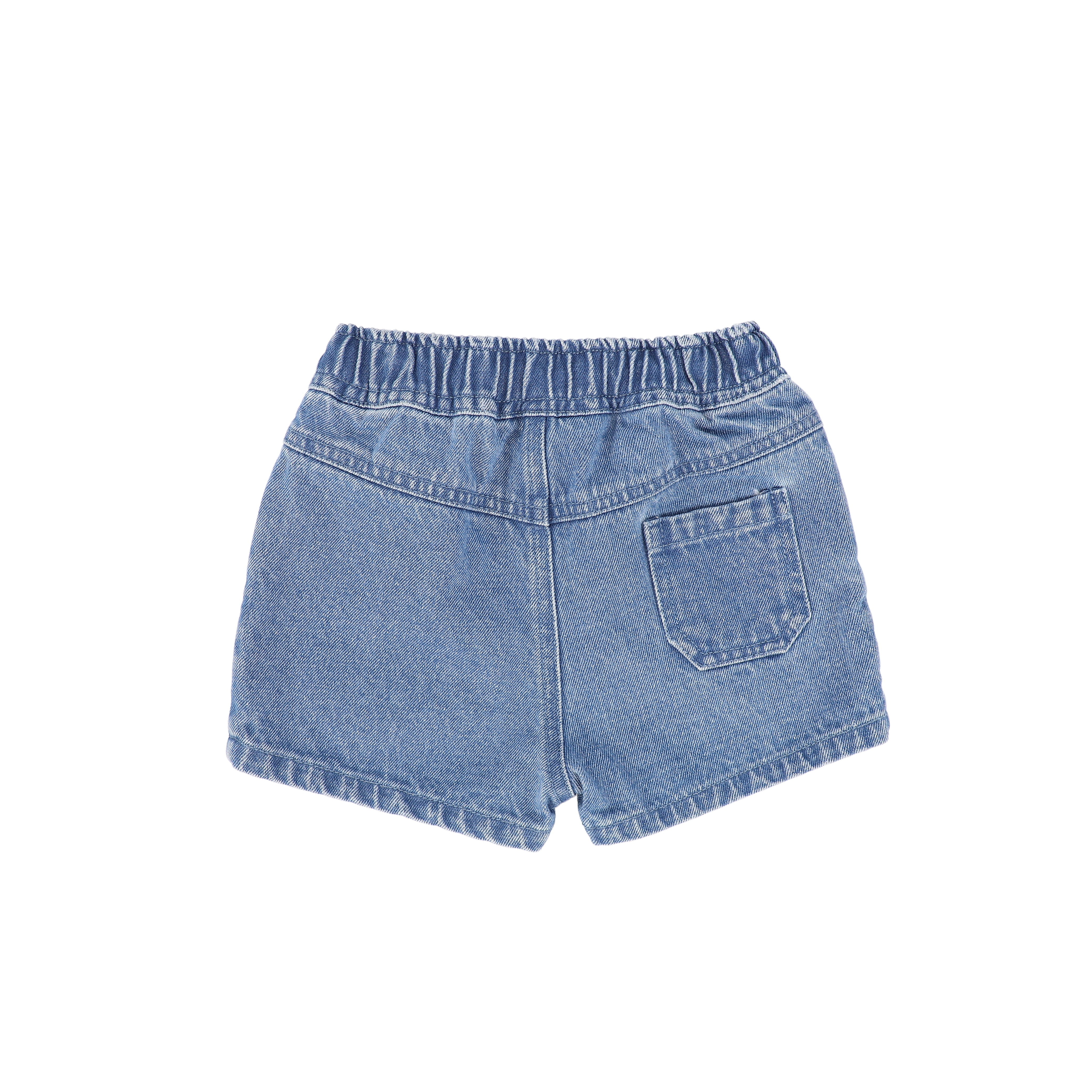 LE BOURDON BLUE DENIM POCKET SHORTS - Image 2