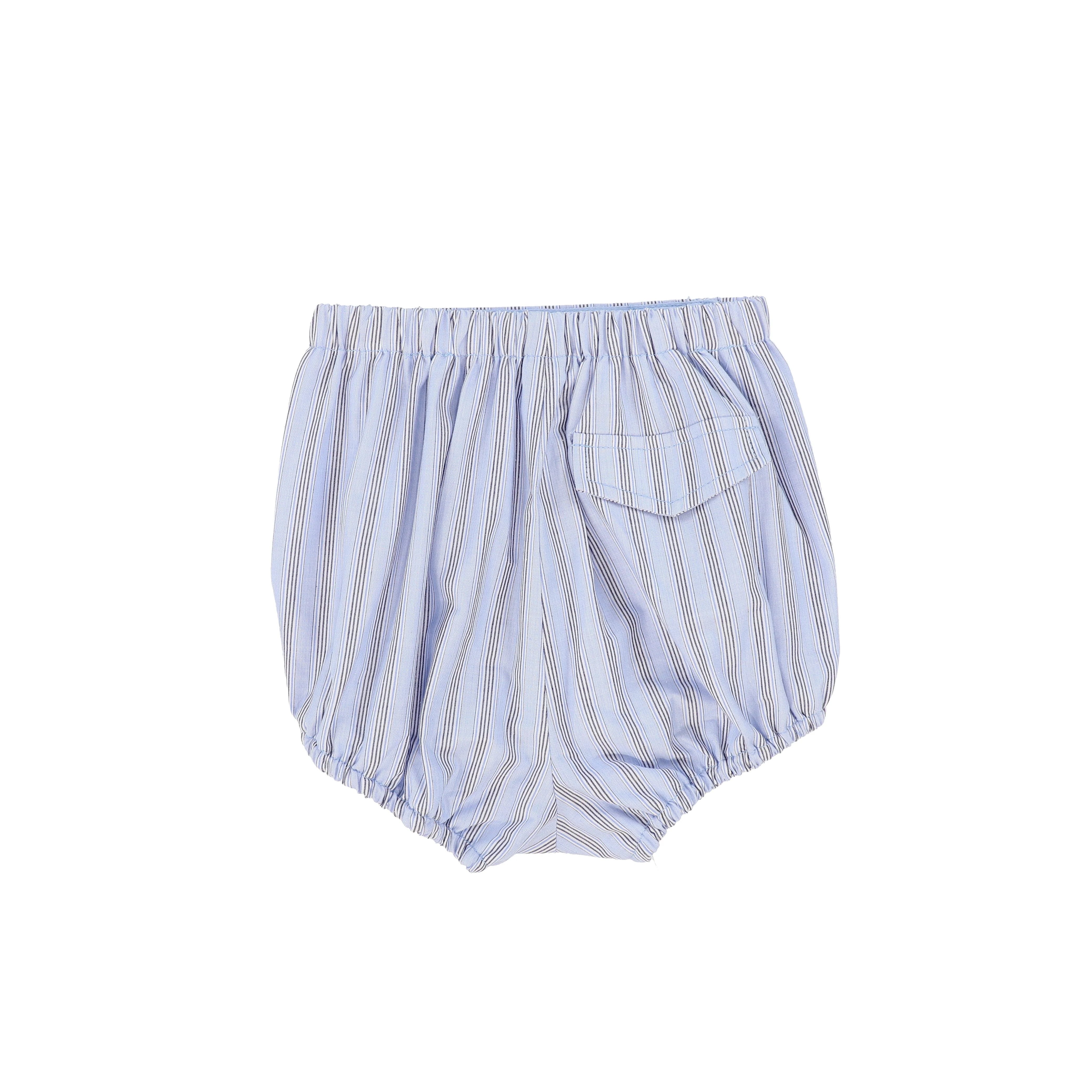 LE BOURDON BLUE DOUBLE STRIPE BUTTON BLOOMERS - Image 2