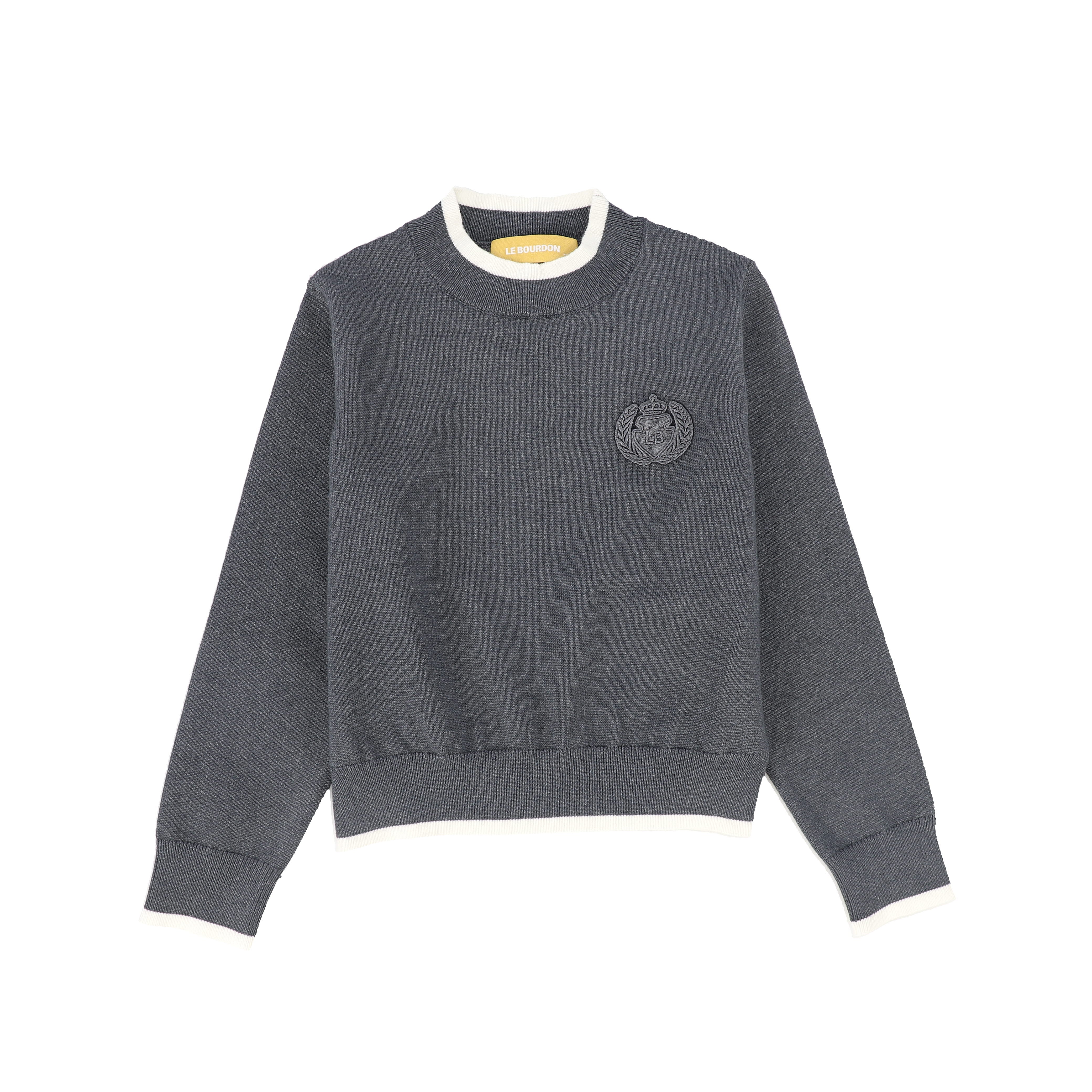 LE BOURDON GREY TRIM BORDER SWEATER [FINAL SALE]