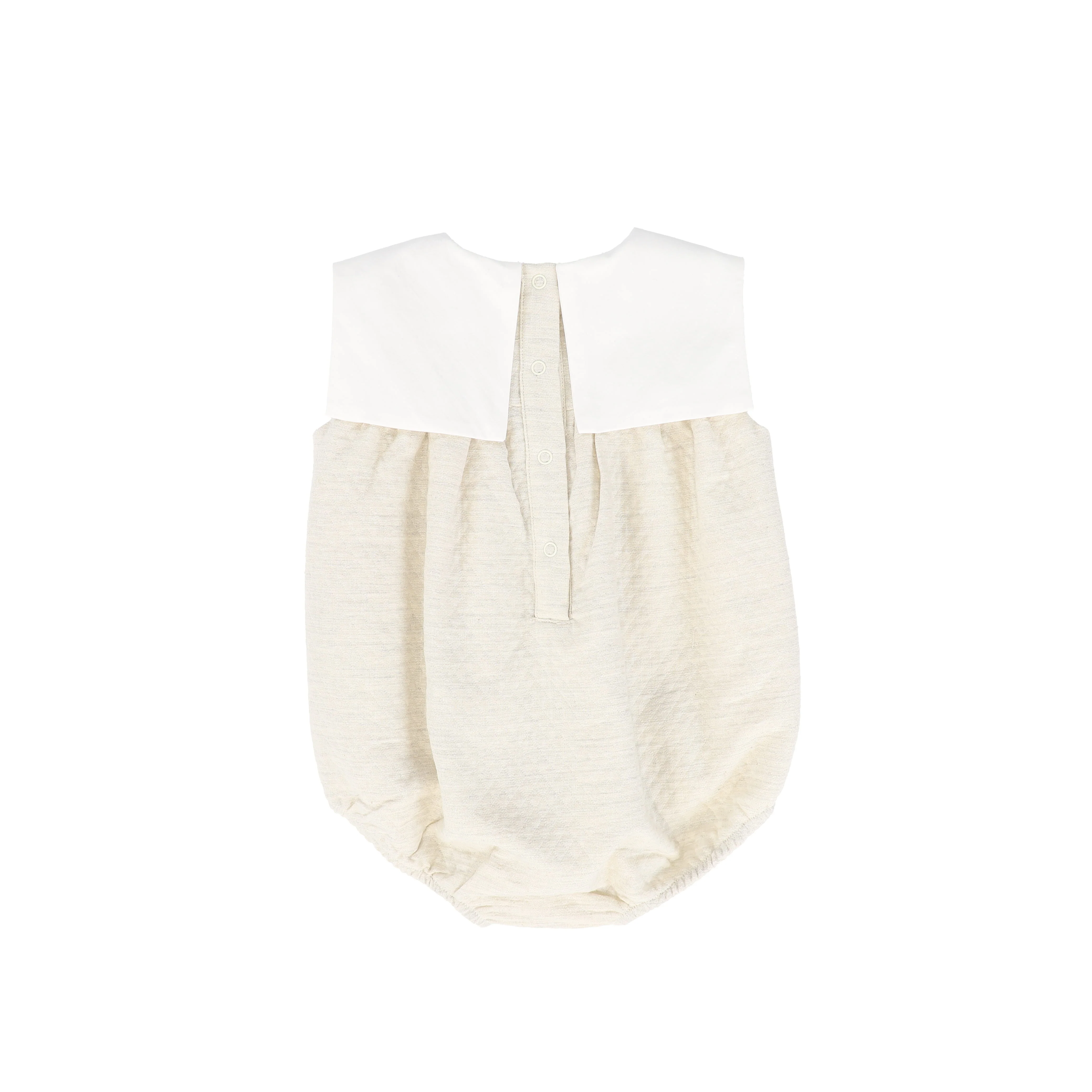 LE BOURDON CREAM TEXTURED COLLAR ROMPER - Image 2